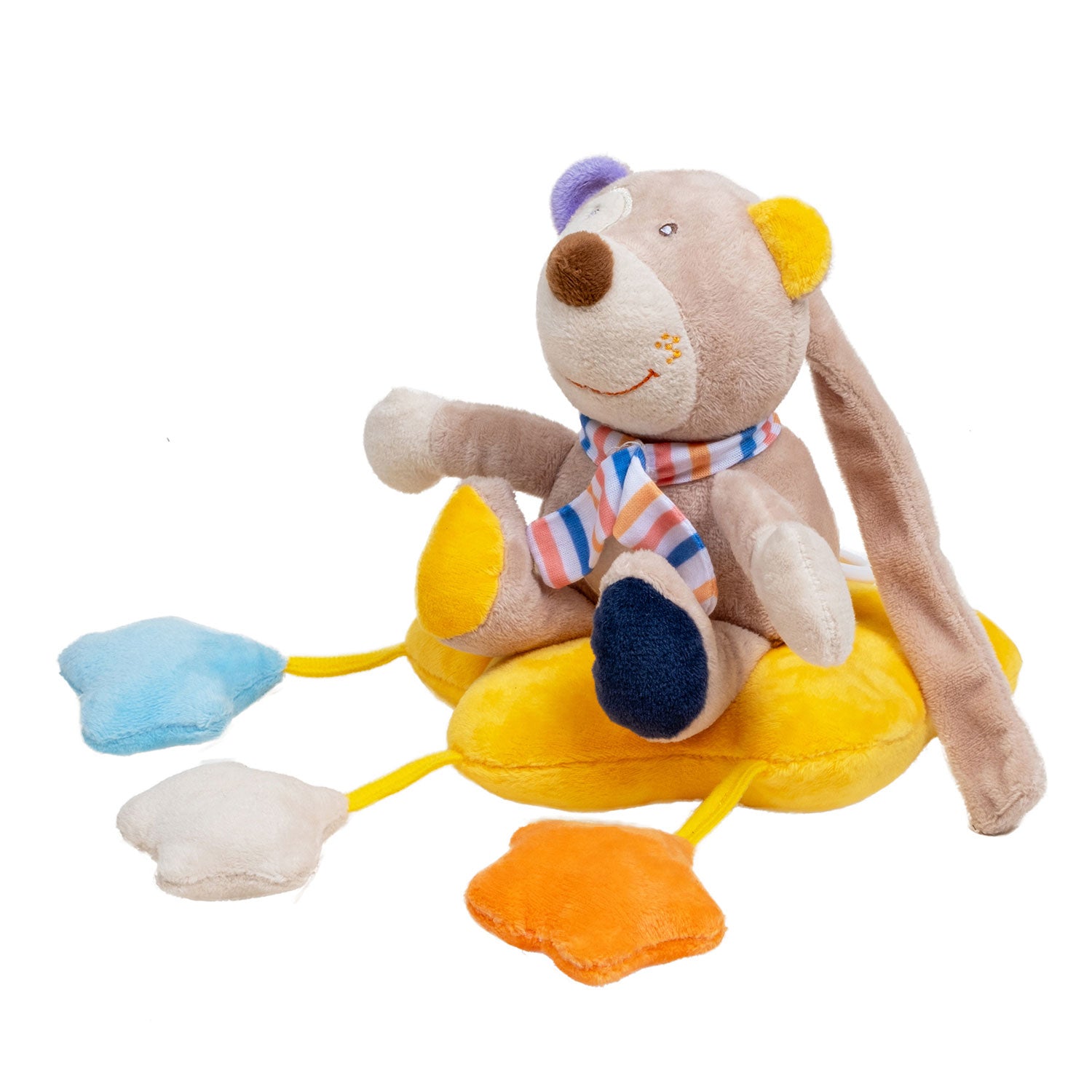 Baby Moo Blushing Dog Hanging Musical Pulling Toy - Yellow