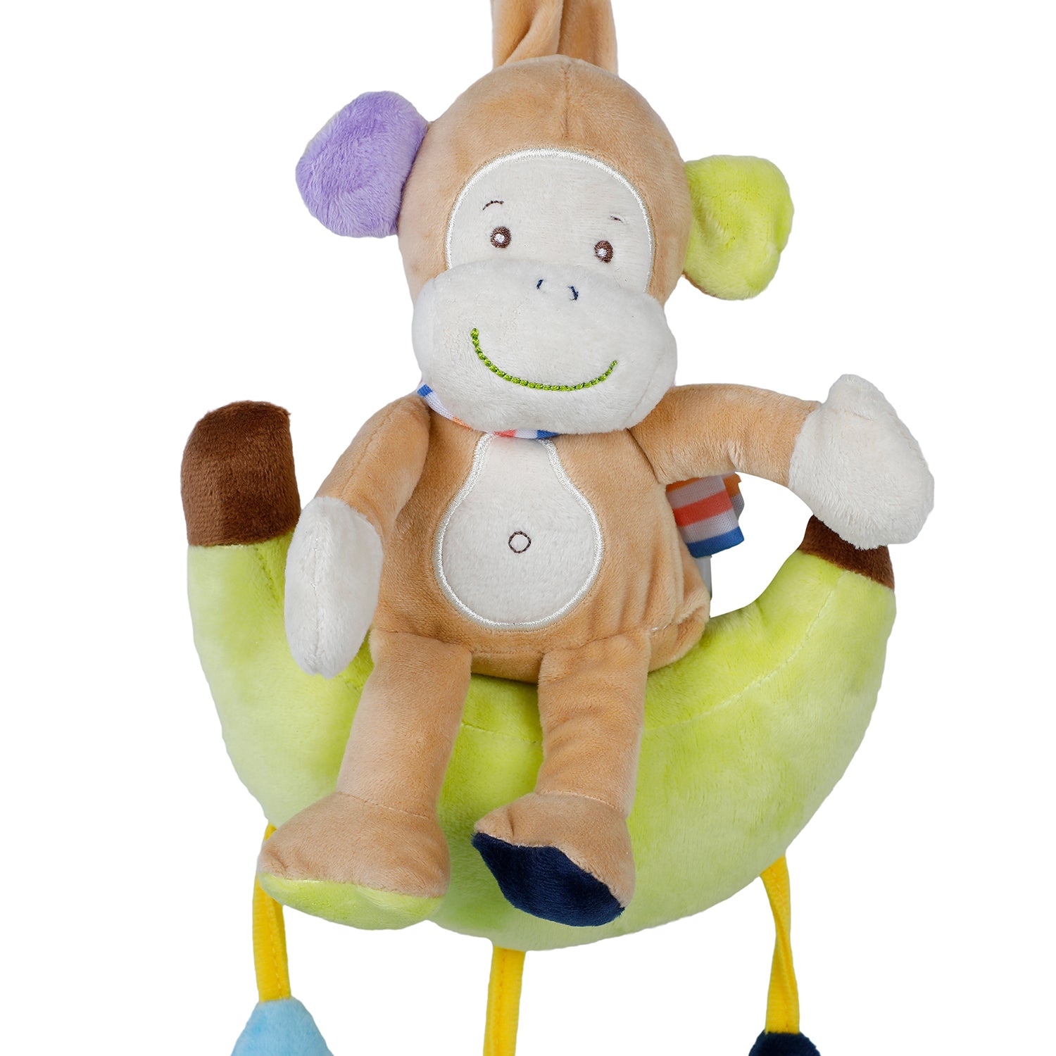 Baby Moo Monkey On Moon Hanging Musical Pulling Toy - Green