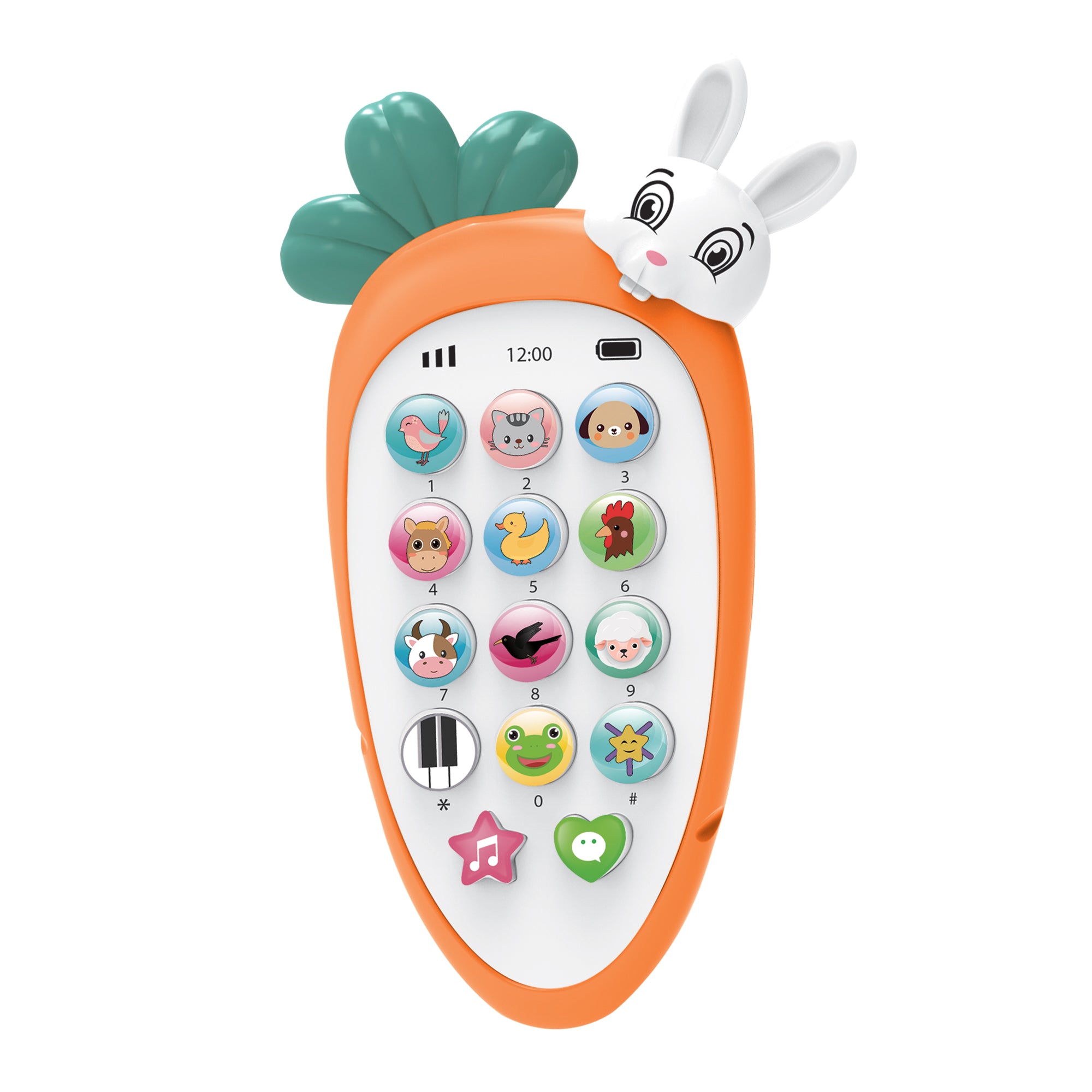 Baby Moo intelligent Bunny Interactive Musical Mobile Phone Toy For Kids With 20 Built-in Songs, Animal Sounds & Chat Button - Orange