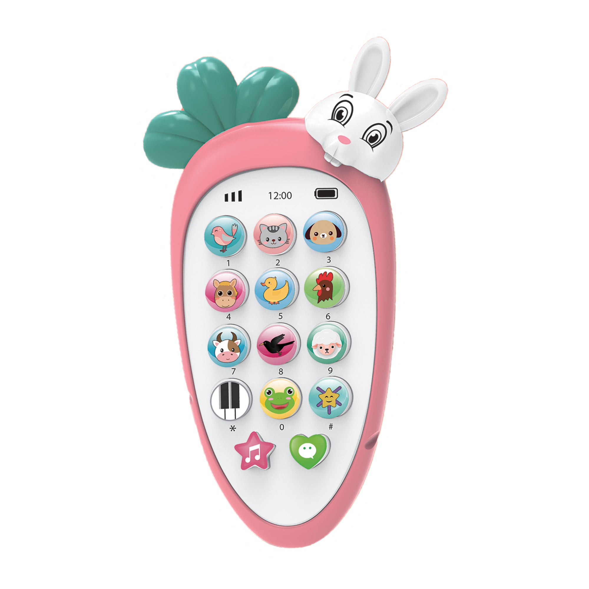 Baby Moo intelligent Bunny Interactive Musical Mobile Phone Toy For Kids With 20 Built-in Songs, Animal Sounds & Chat Button - Pink