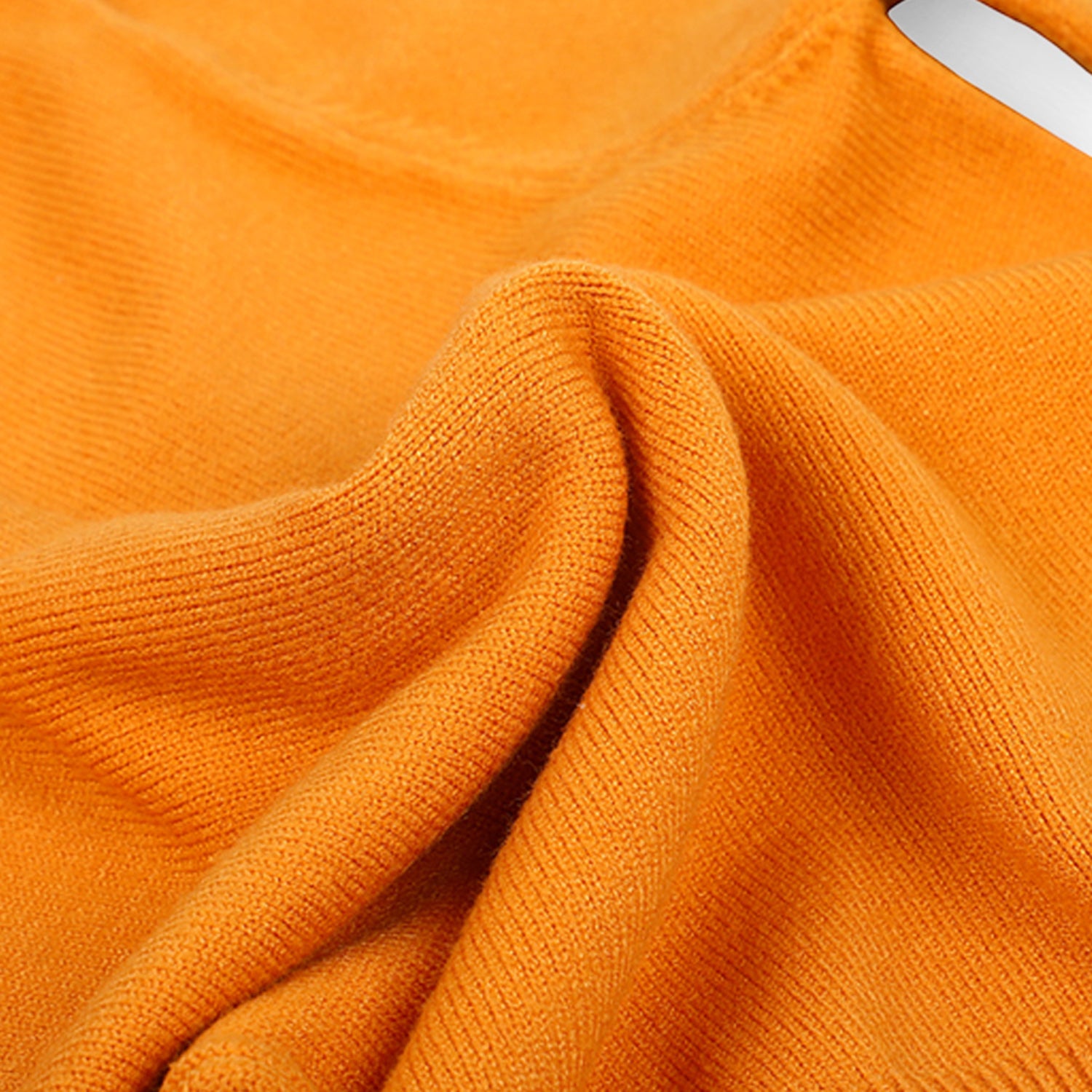Basic Polo Neck Ribbed Premium Full Sleeves Knitted Kids Sweater - Orange