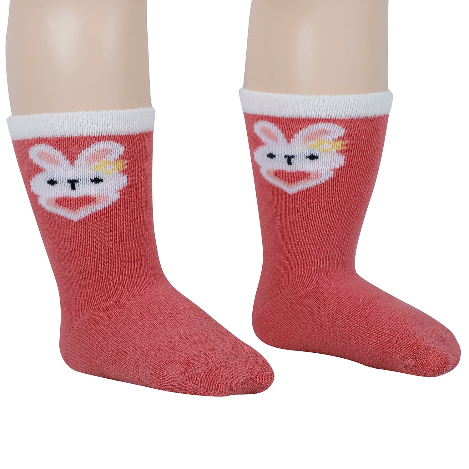 Baby Moo Farm Print Soft Socks Pack of 5 - Red, Peach