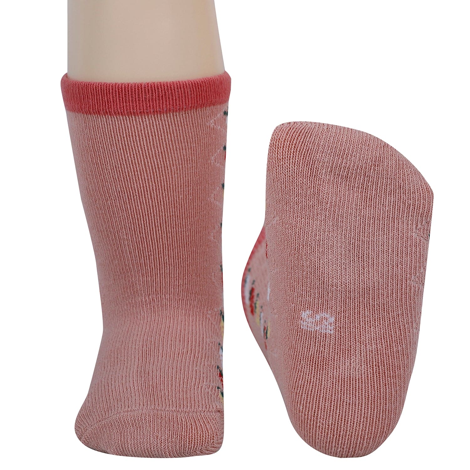 Baby Moo Farm Print Soft Socks Pack of 5 - Red, Peach