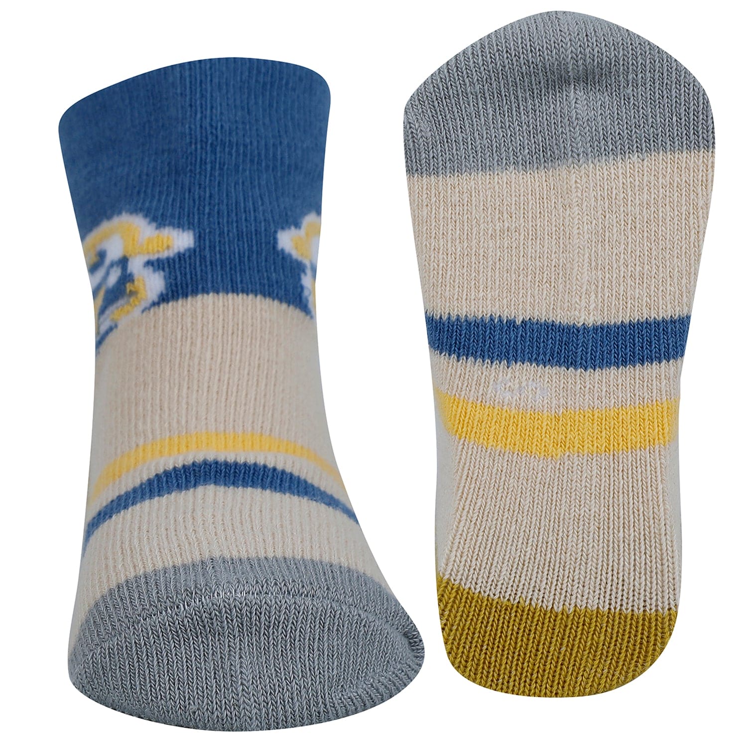 Baby Moo Car Printed Soft Socks Pack of 5 - Blue, Grey