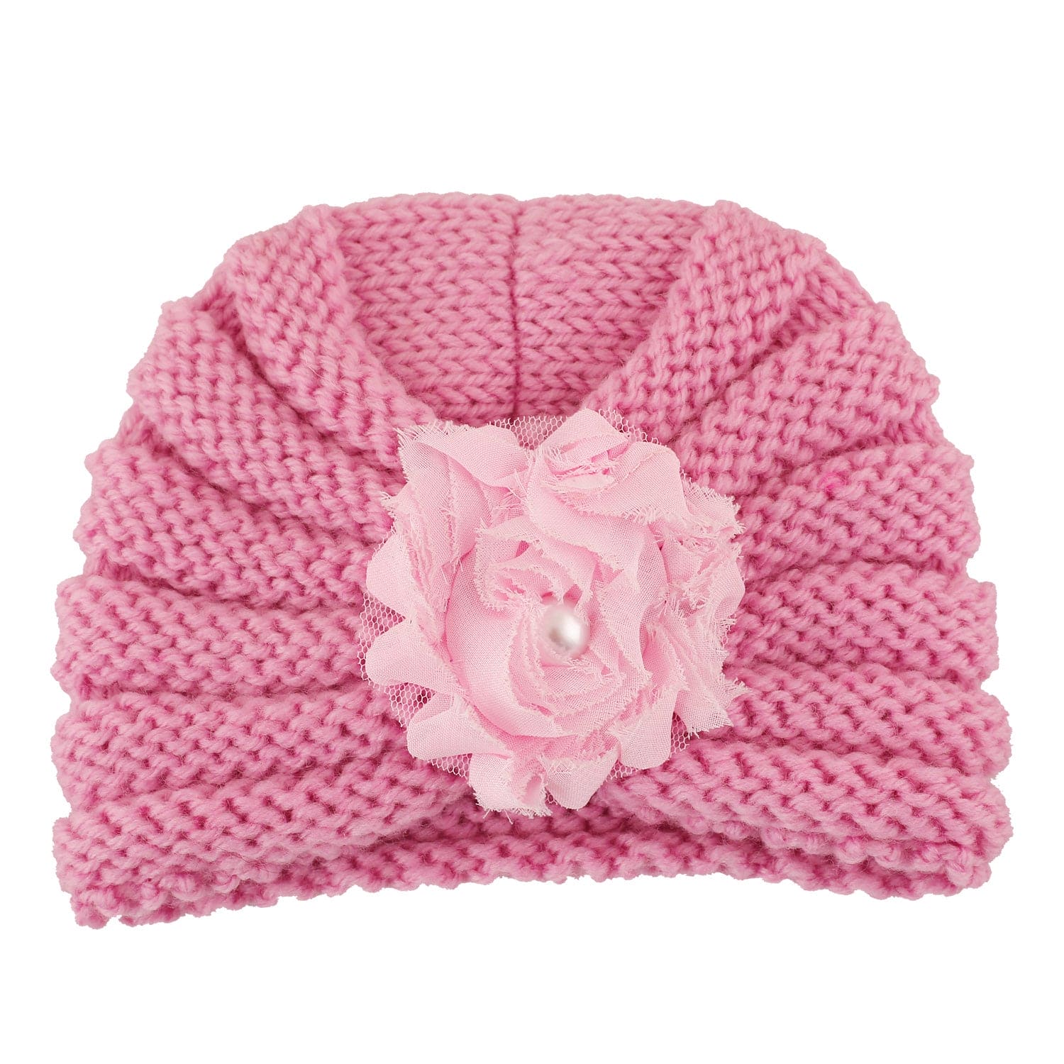 Floral Pink Turban Cap