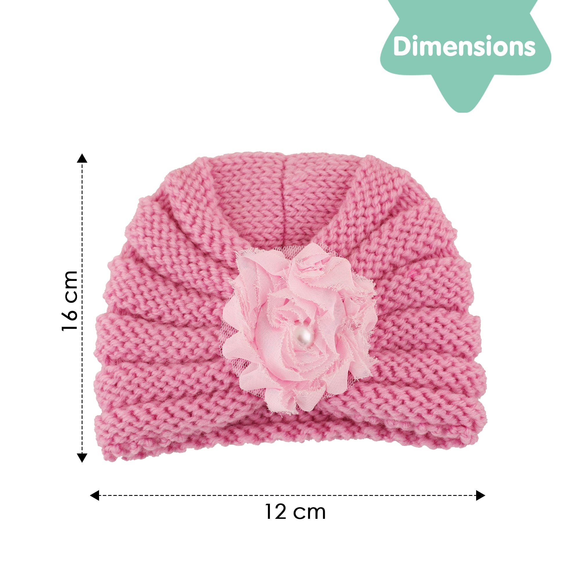 Floral Pink Turban Cap