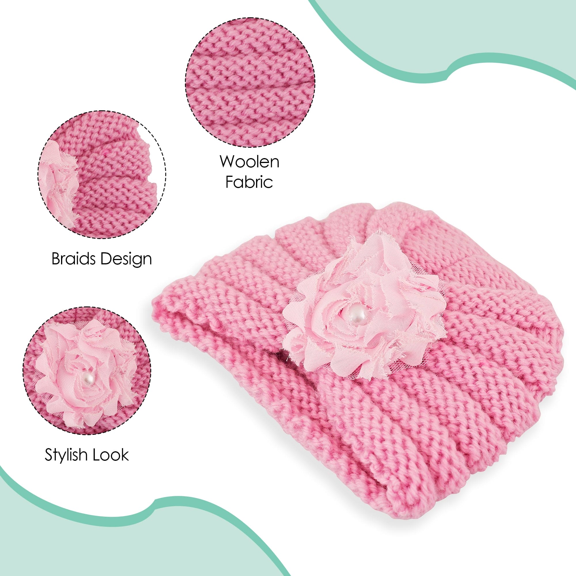 Floral Pink Turban Cap