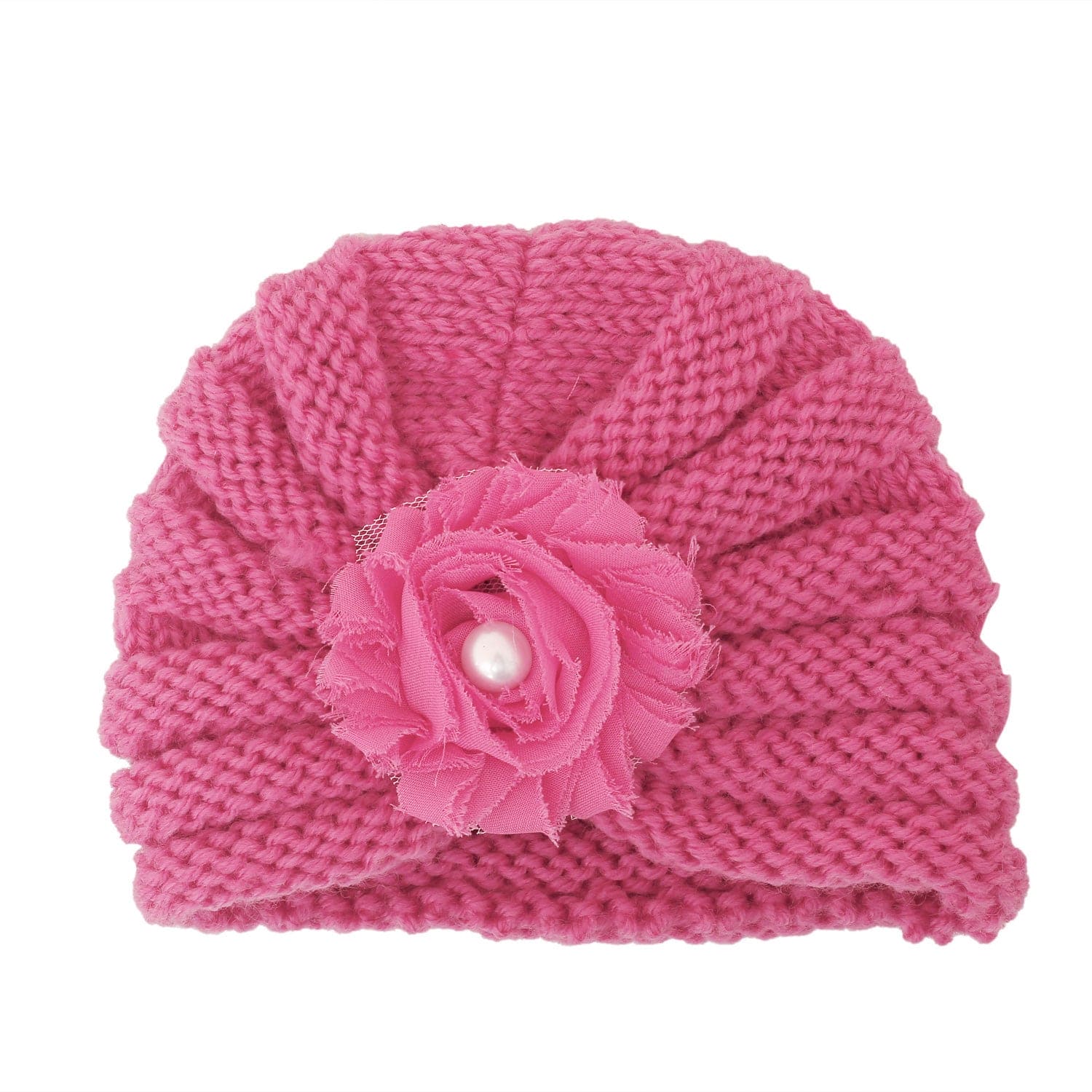 Floral Hot Pink Turban Cap