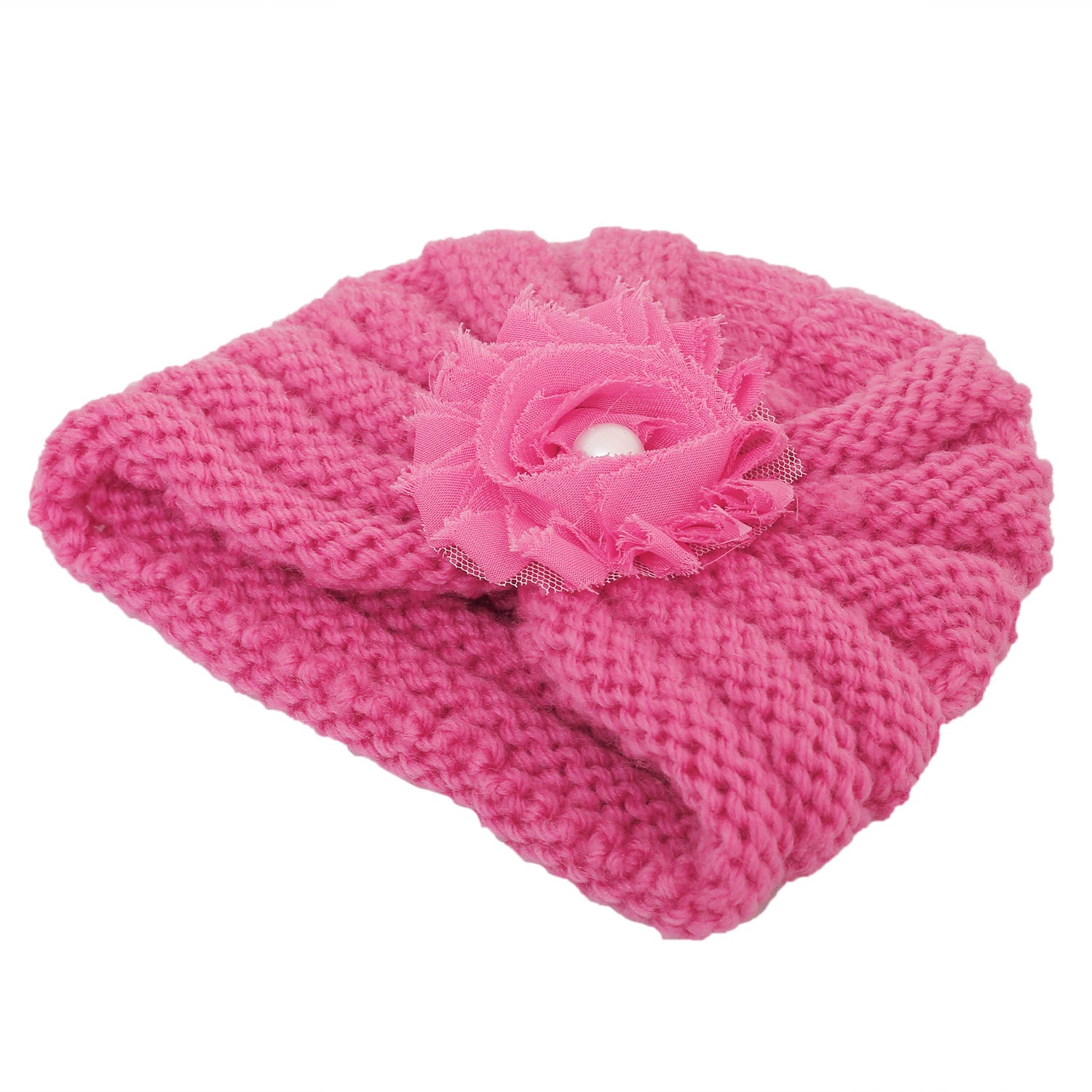 Floral Hot Pink Turban Cap