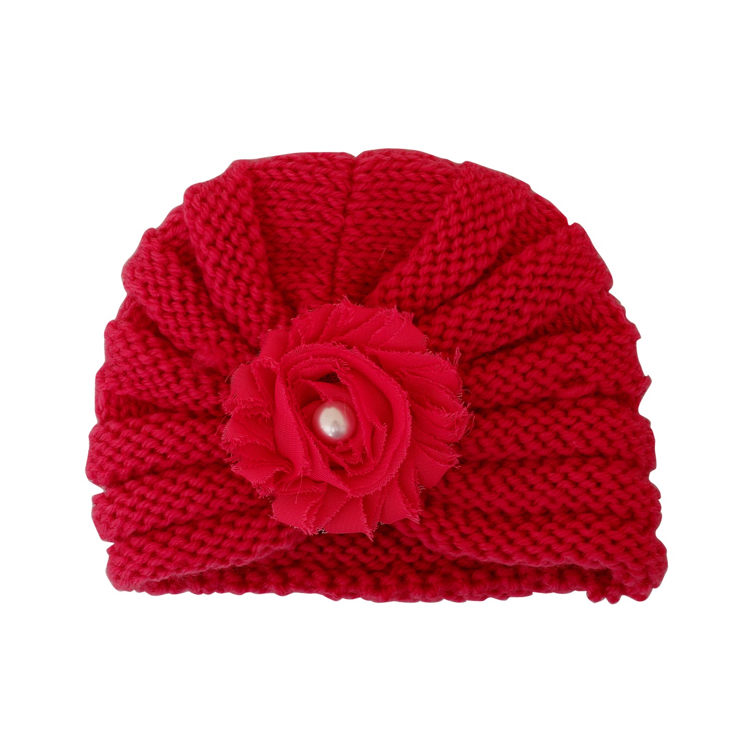 Floral Red Turban Cap