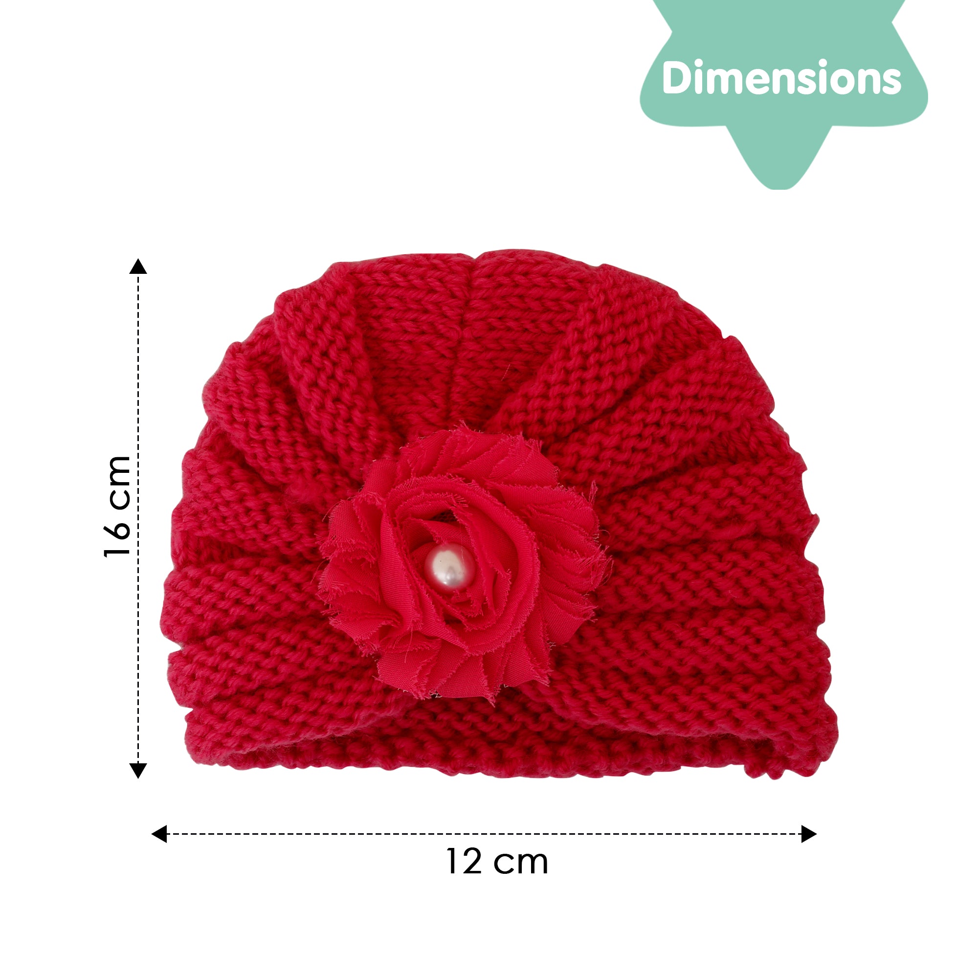 Floral Red Turban Cap