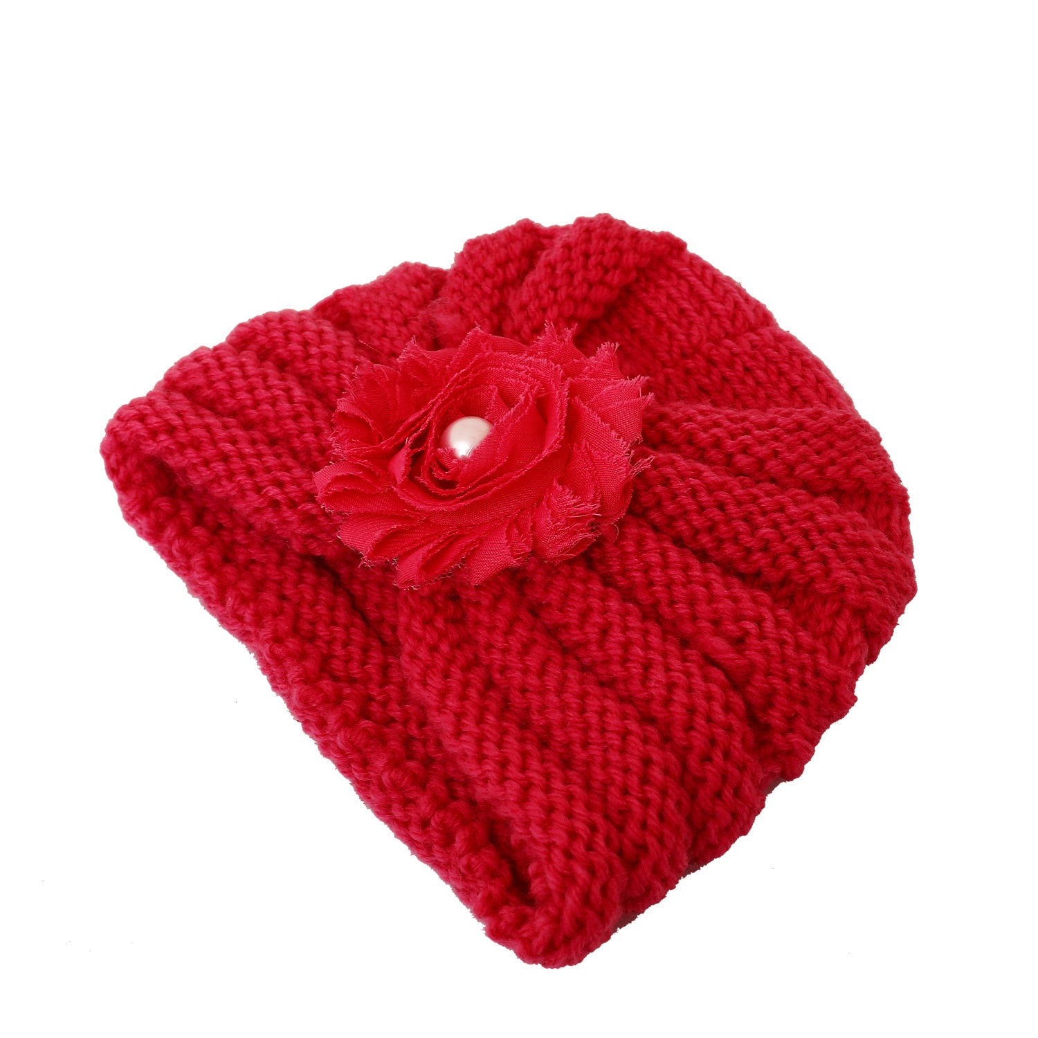 Floral Red Turban Cap