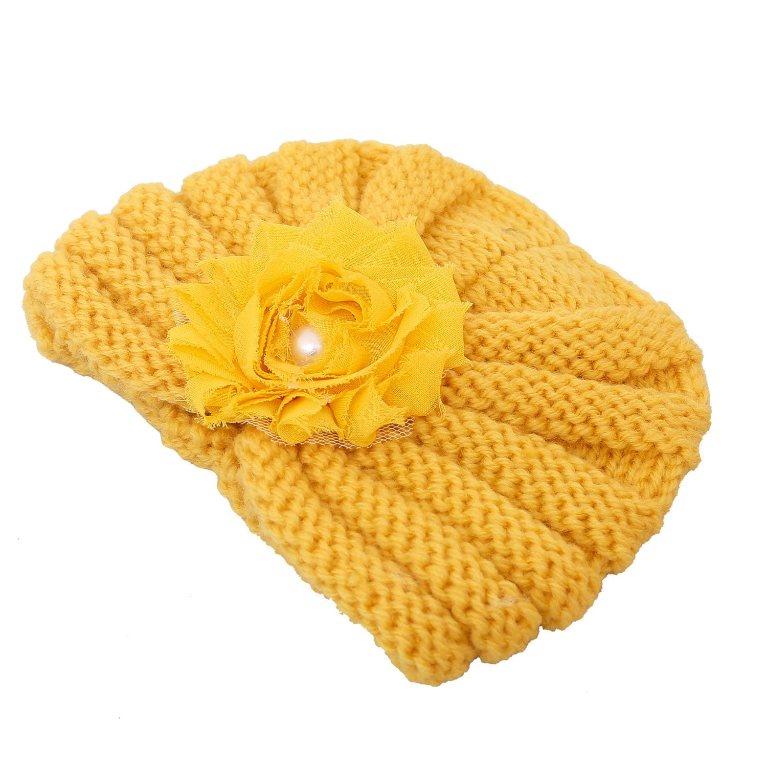 Floral Yellow Turban Cap