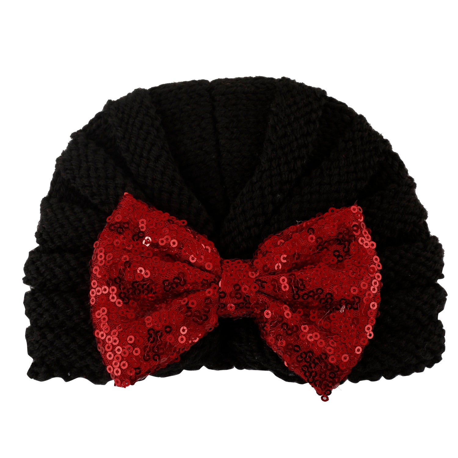 Partywear Black Turban Cap