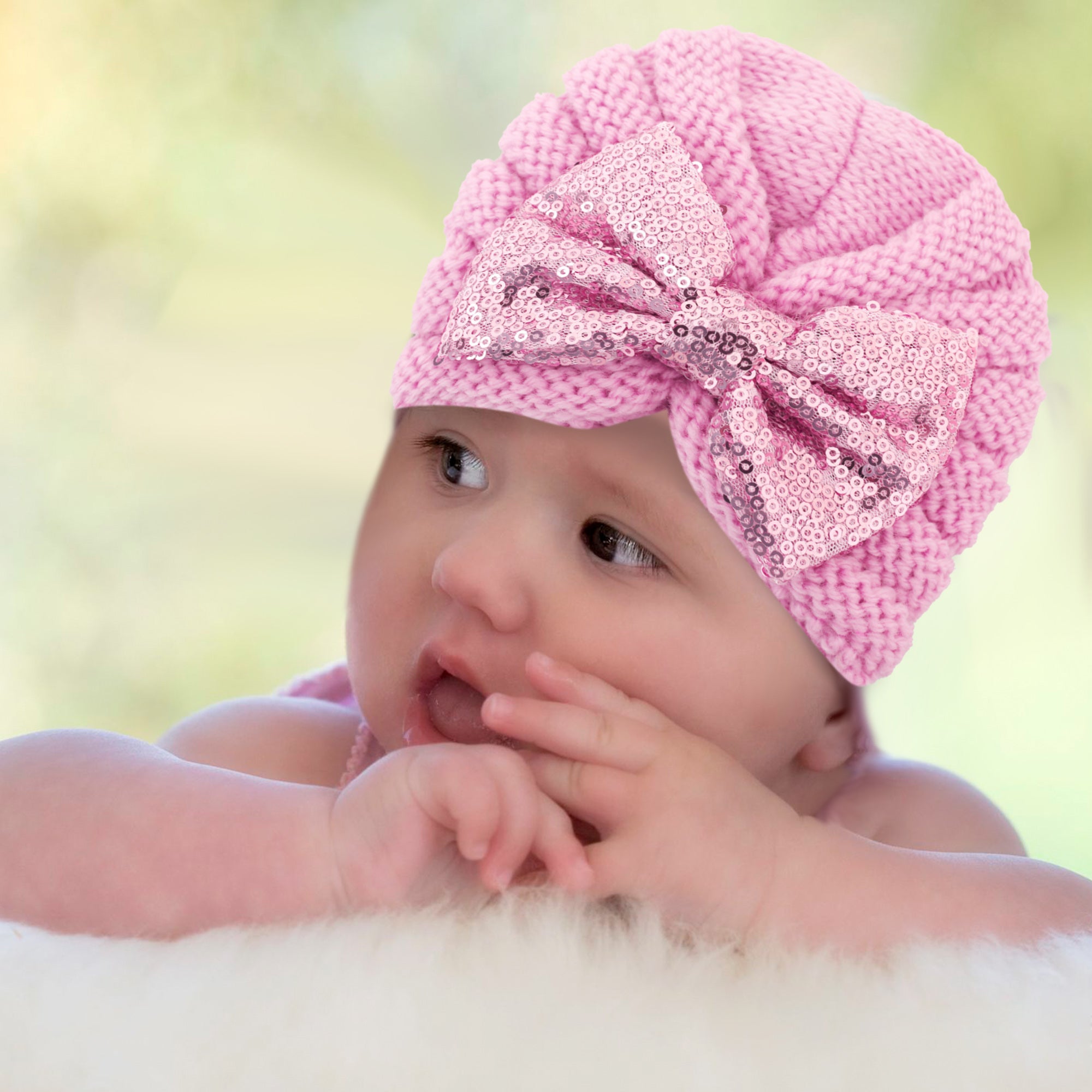 Partywear Pink Turban Cap