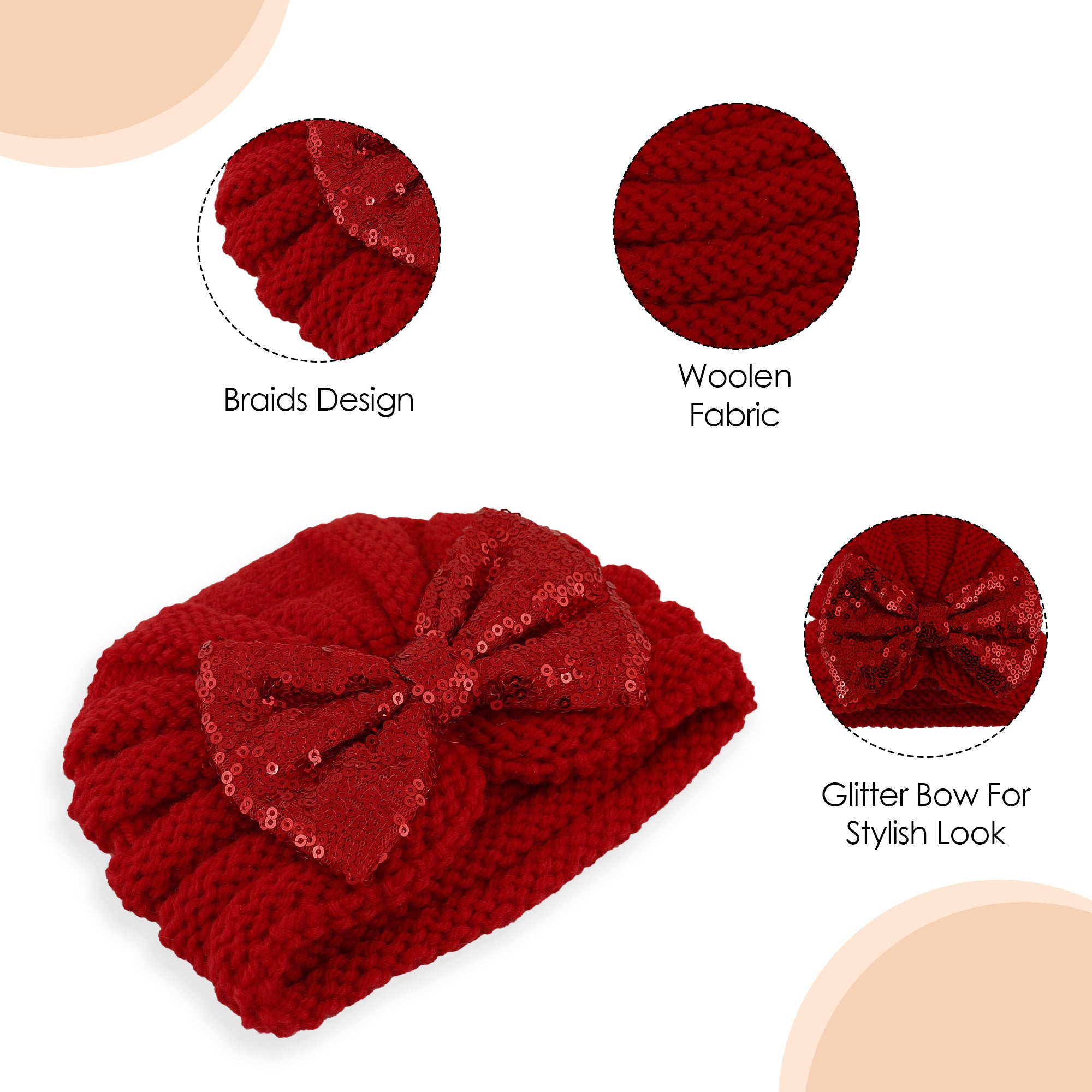 Partywear Red Turban Cap