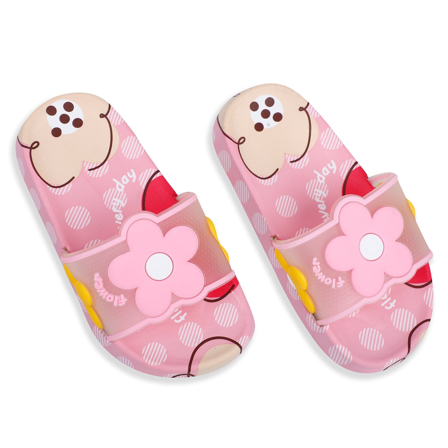Baby Moo Floral 3D Beach Slippers Sliders - Pink - Baby Moo