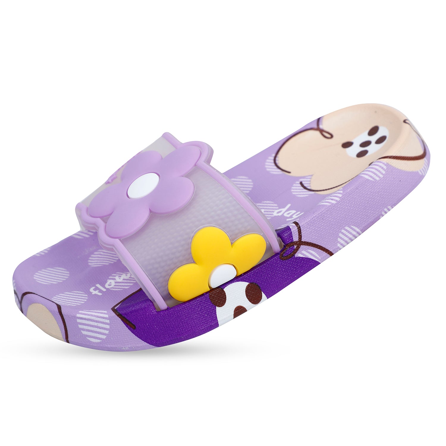 Baby Moo Floral 3D Beach Slippers Sliders - Purple - Baby Moo