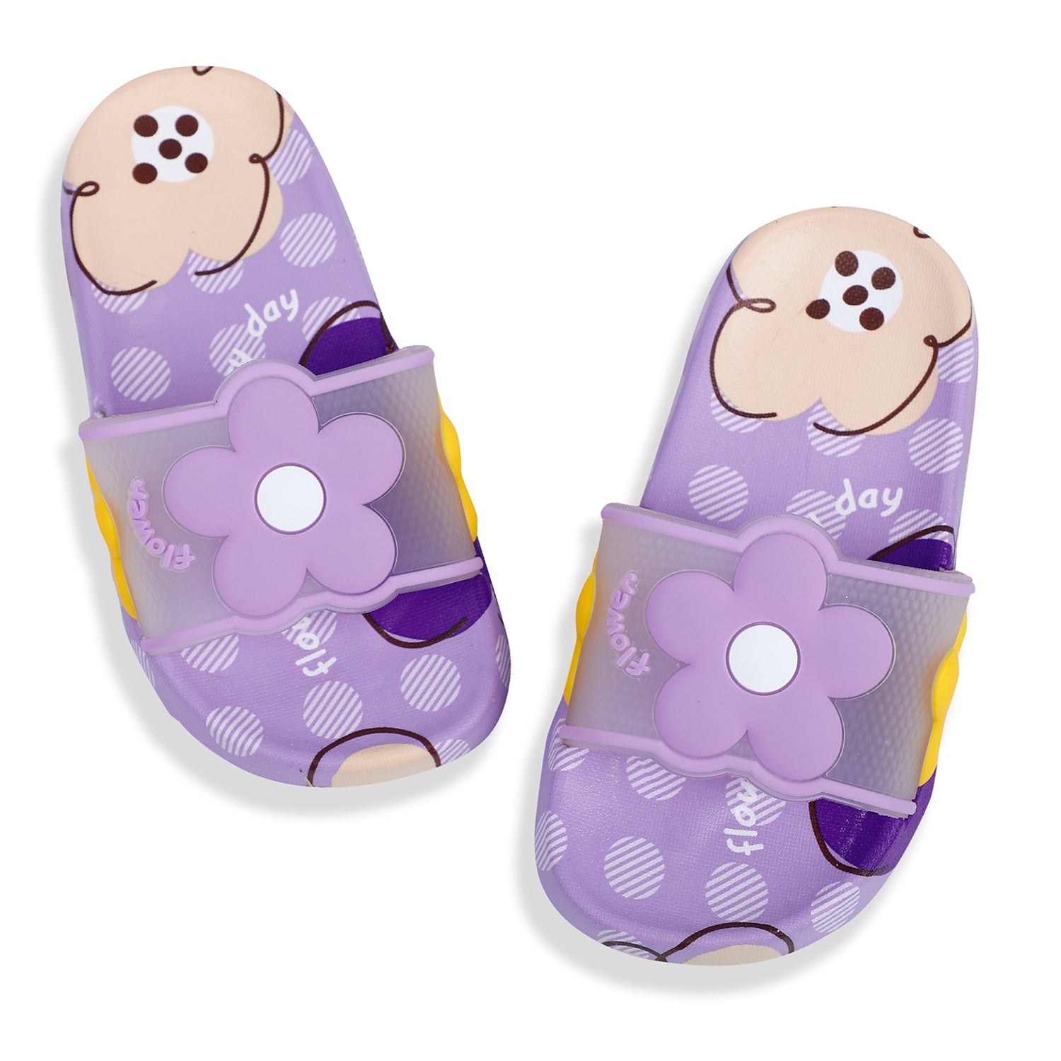 Baby Moo Floral 3D Beach Slippers Sliders - Purple - Baby Moo