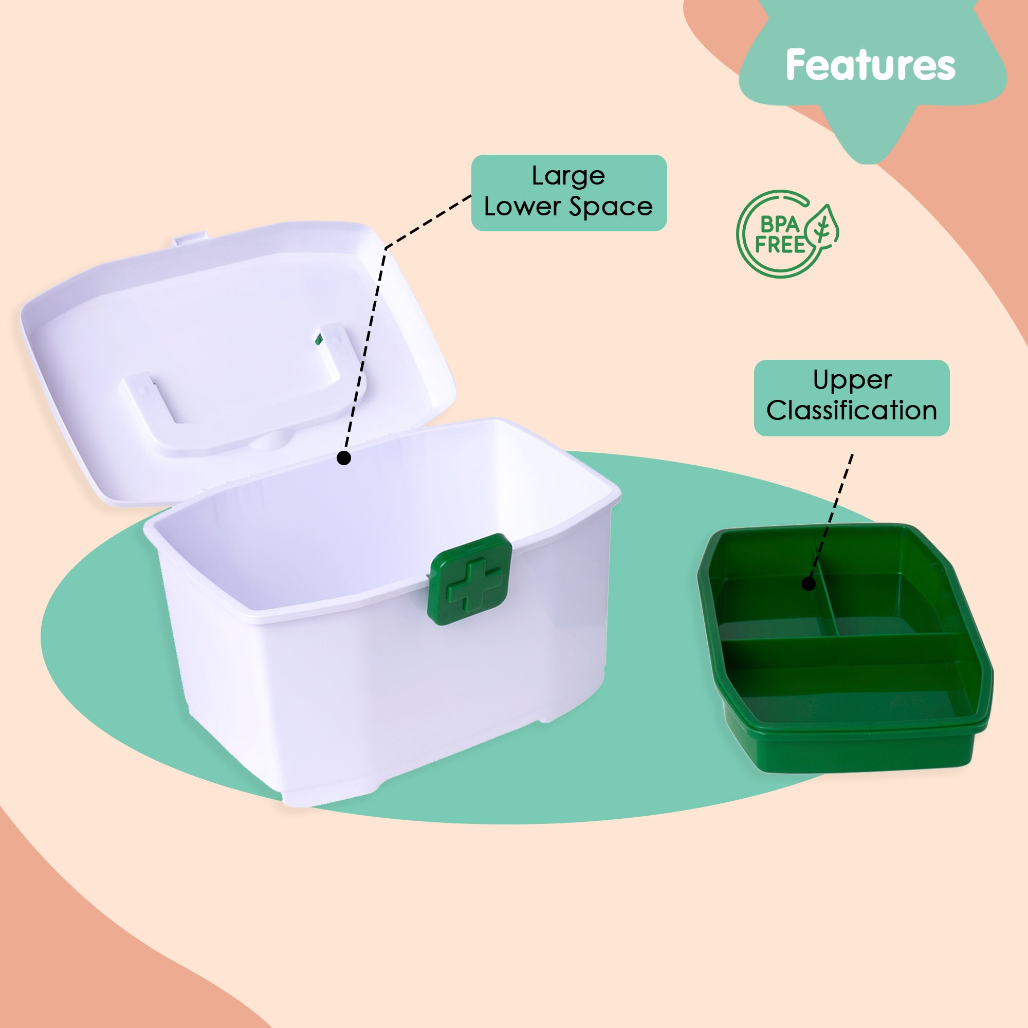 Baby Moo Medium Green Medicine Box