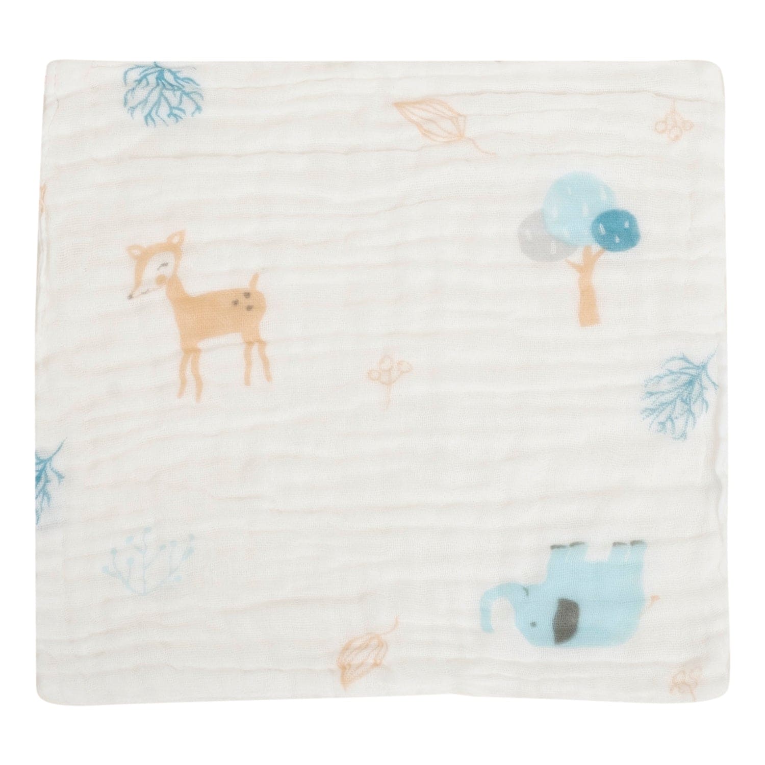 Baby Moo Animal Soft And Absorbent Muslin Napkins Set of 5 Wash Cloth - White