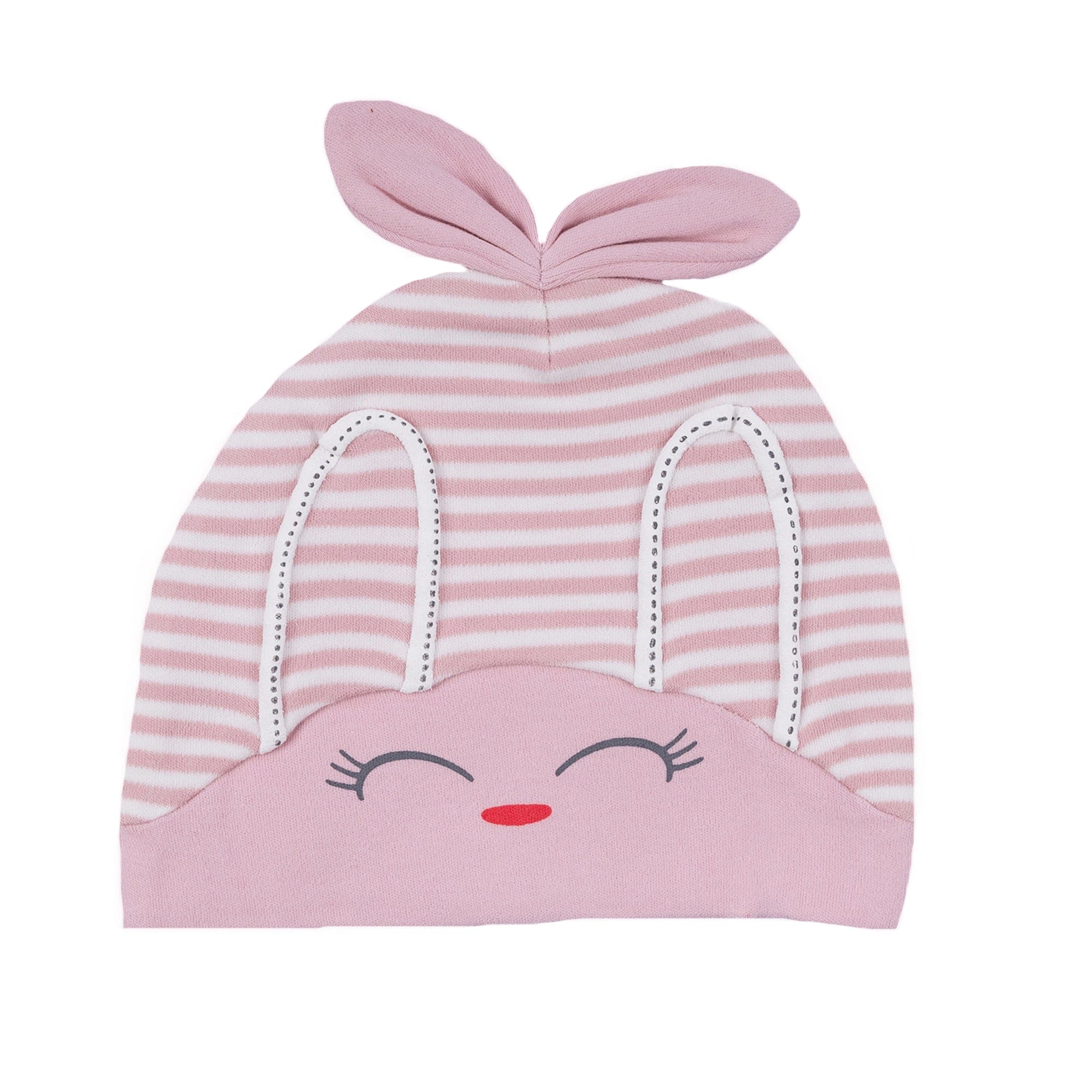 Baby Moo Jolly Kitty All Season Stretchable Hosiery Warm 3D Beanie Cap - Pink