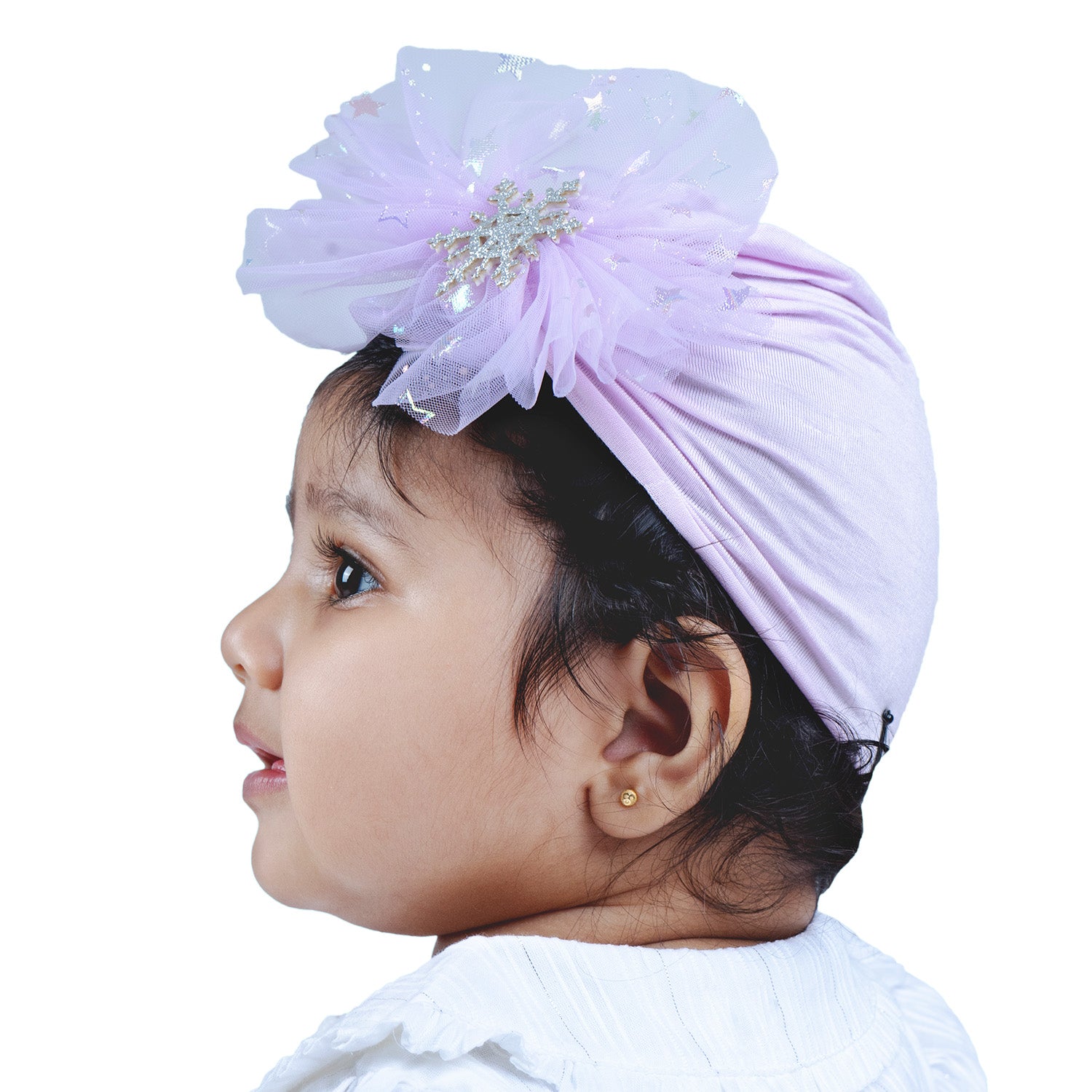 Baby Moo Elegant Pearl Matching Cap And Socks Set - Purple