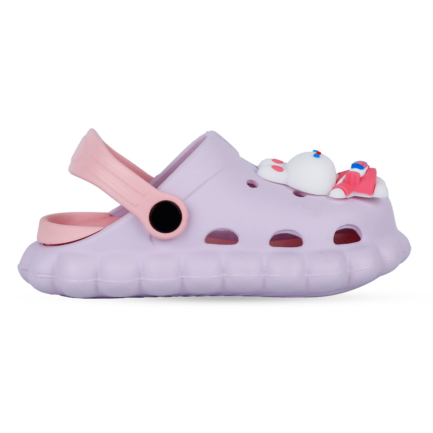 Baby Moo Hungry Bunny Applique Waterproof Anti-Skid Sling Back Clogs - Lilac - Baby Moo