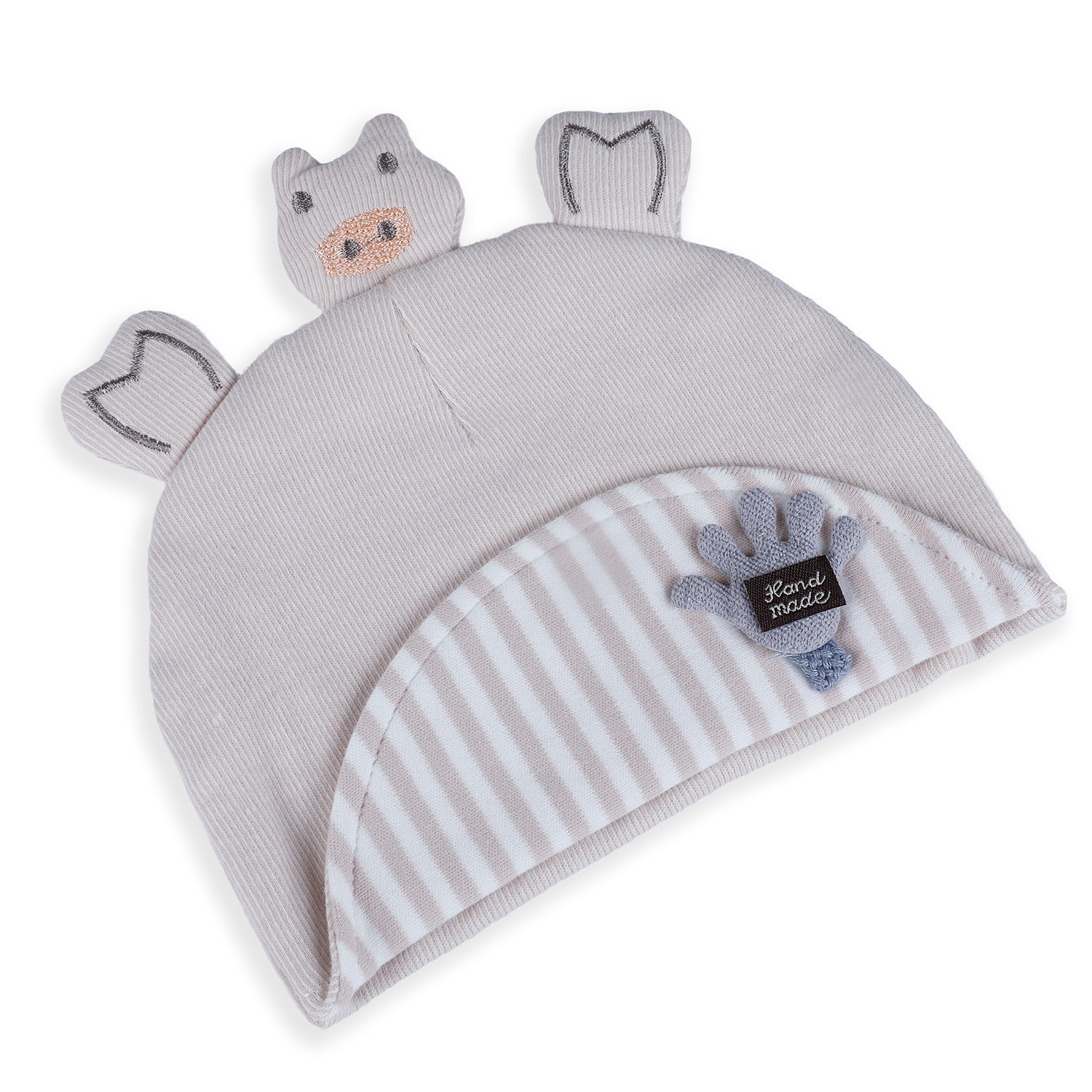 Baby Moo Cute Turtle Toddlers Cotton Cap - Beige - Baby Moo