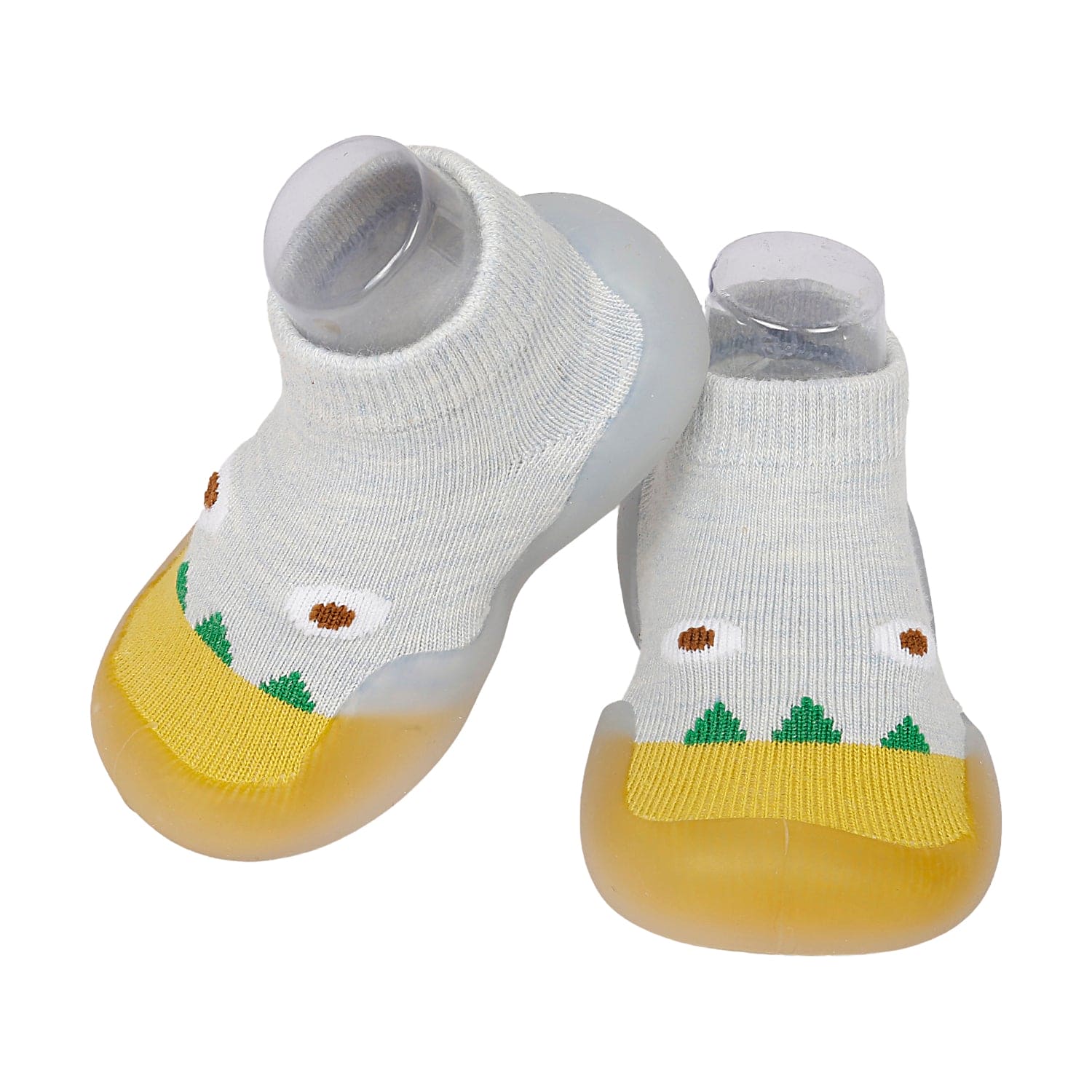 Cute Eye Anti-Skid Slip-On Rubber Sole Shoes - Grey, Yellow