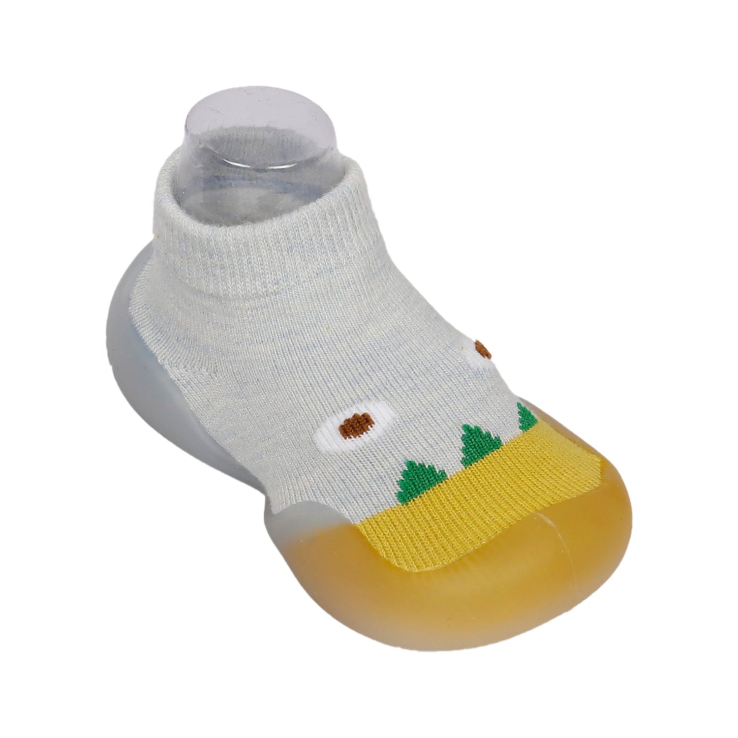 Cute Eye Anti-Skid Slip-On Rubber Sole Shoes - Grey, Yellow