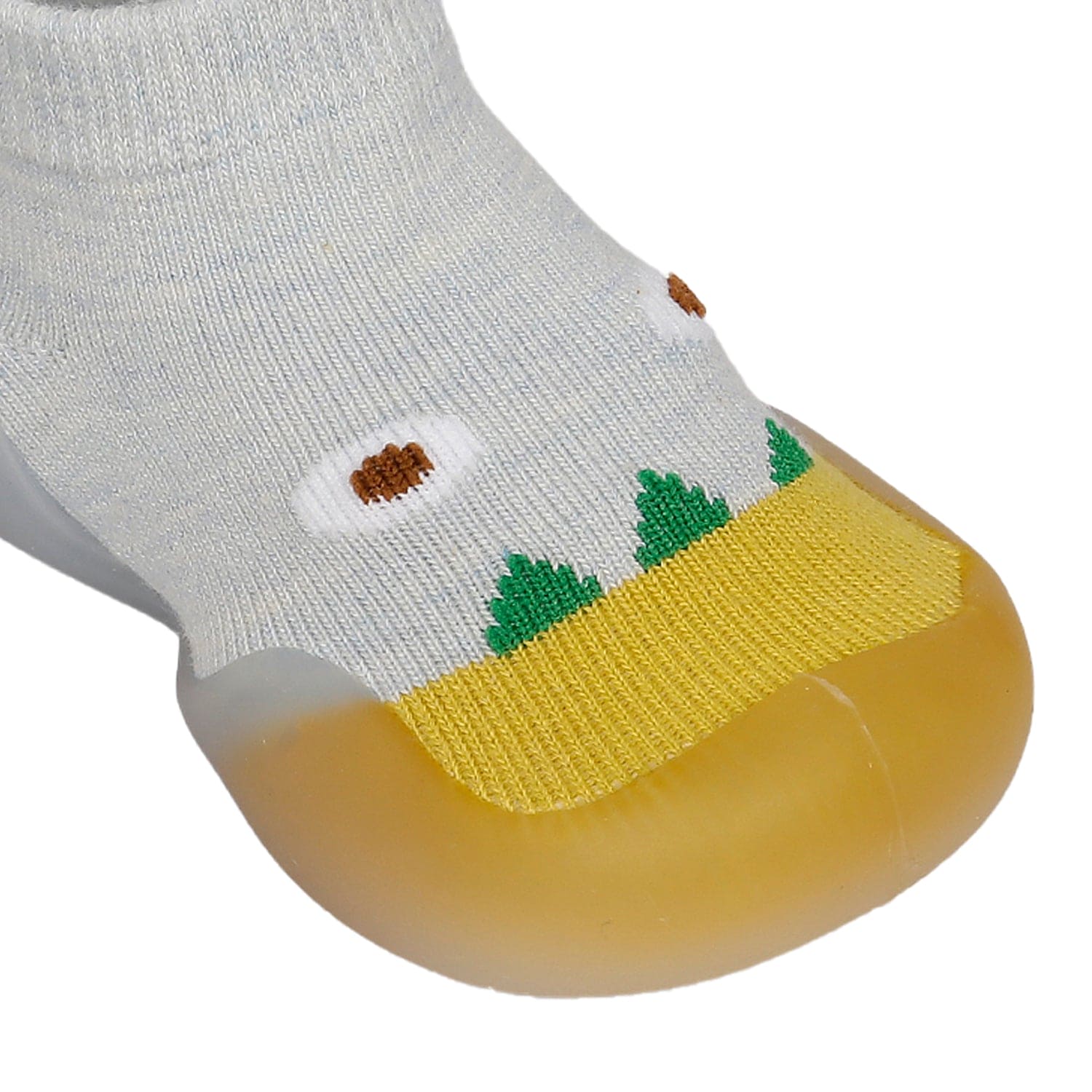 Cute Eye Anti-Skid Slip-On Rubber Sole Shoes - Grey, Yellow