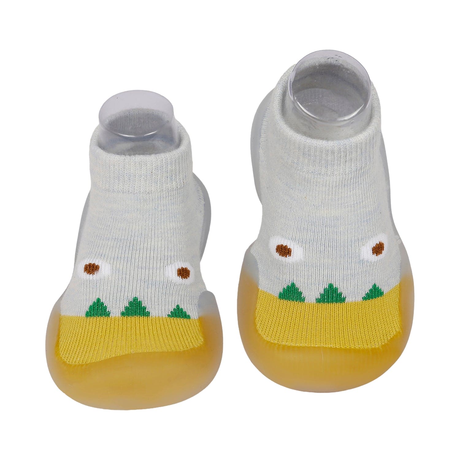 Cute Eye Anti-Skid Slip-On Rubber Sole Shoes - Grey, Yellow