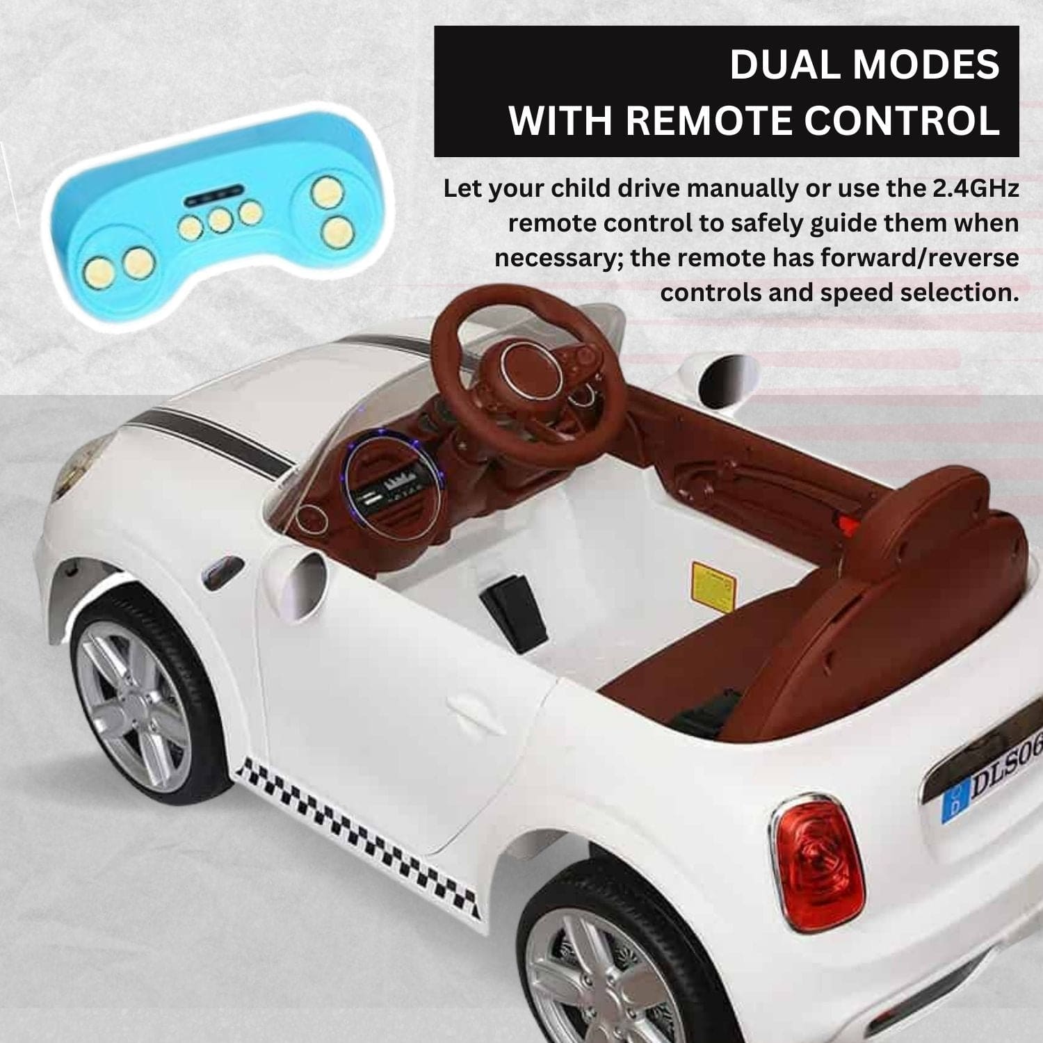 Mini Cooper Electric Ride On Car for Kids White