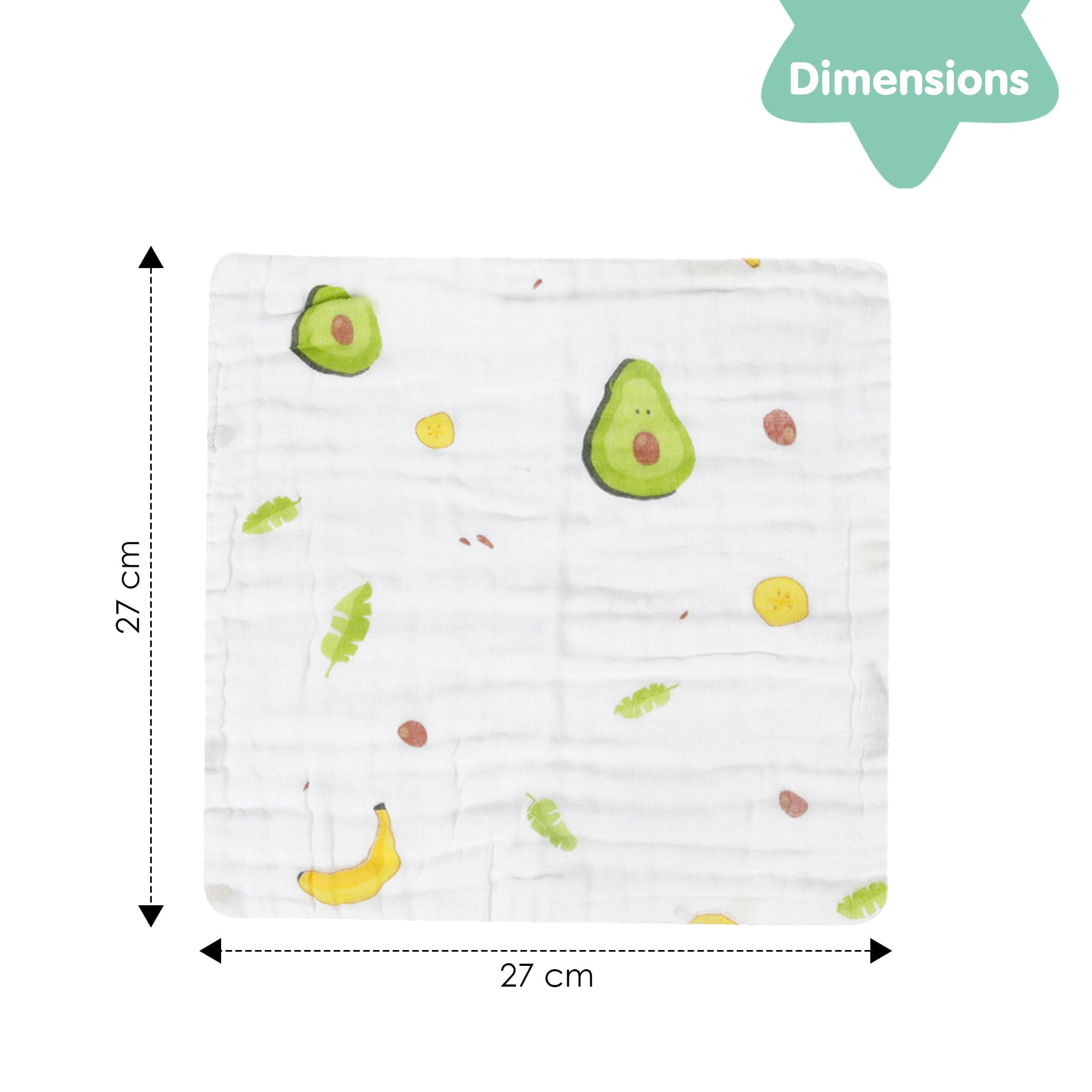 Fun With Fruits Multicolour 3 Pk Large Muslin Napkin