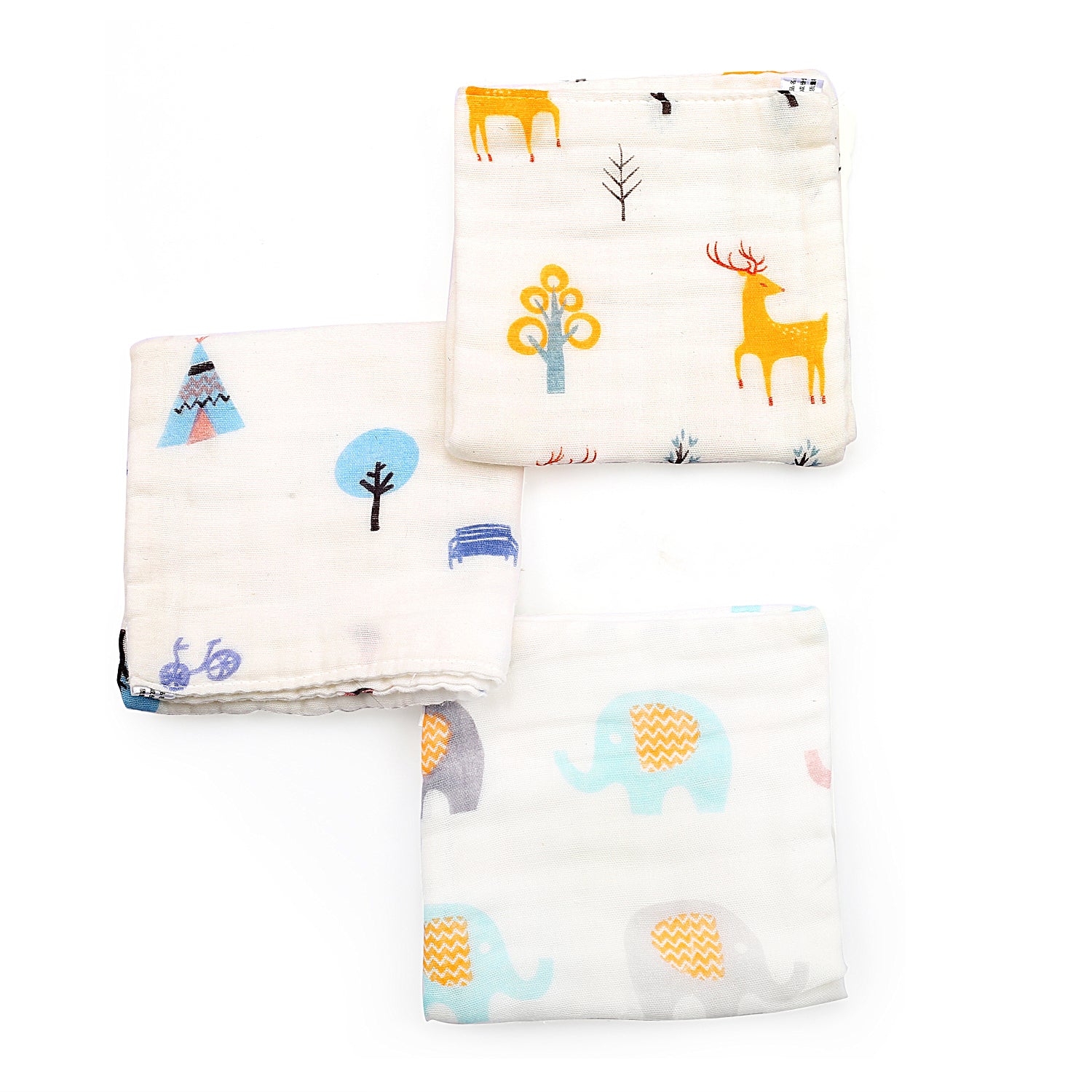 Into The Wild Multicolour 3 Pk Large Muslin Napkin