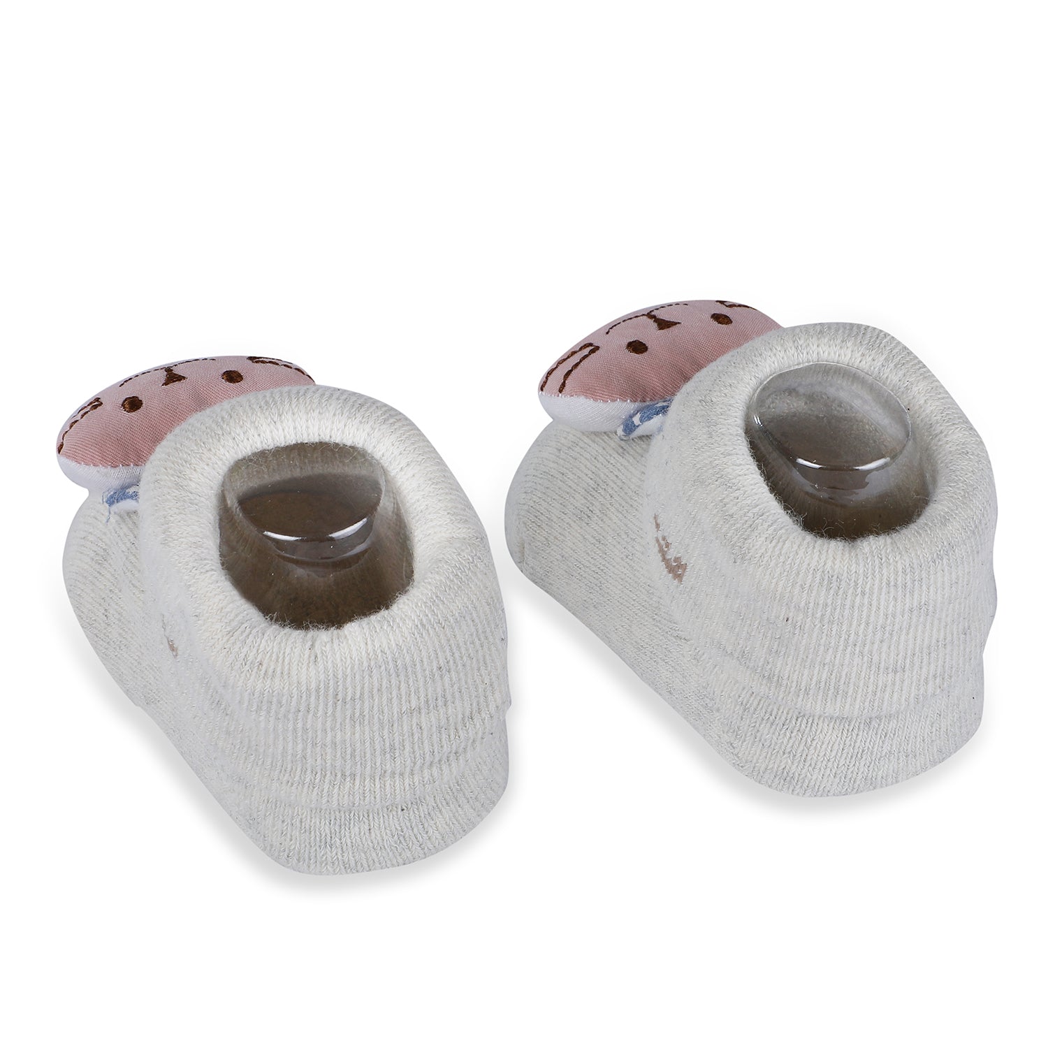 Baby Moo Blushing Kitty Cotton Anti-Skid 3D Socks - Grey - Baby Moo