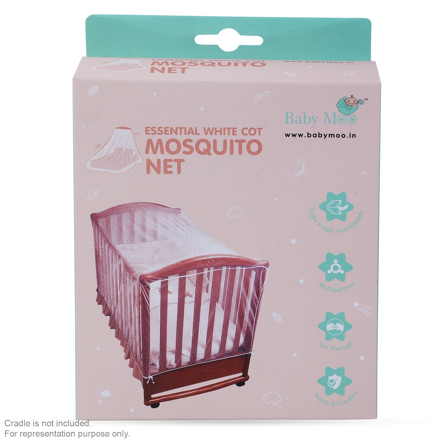 Essential White Cot Mosquito Net (Net Only)