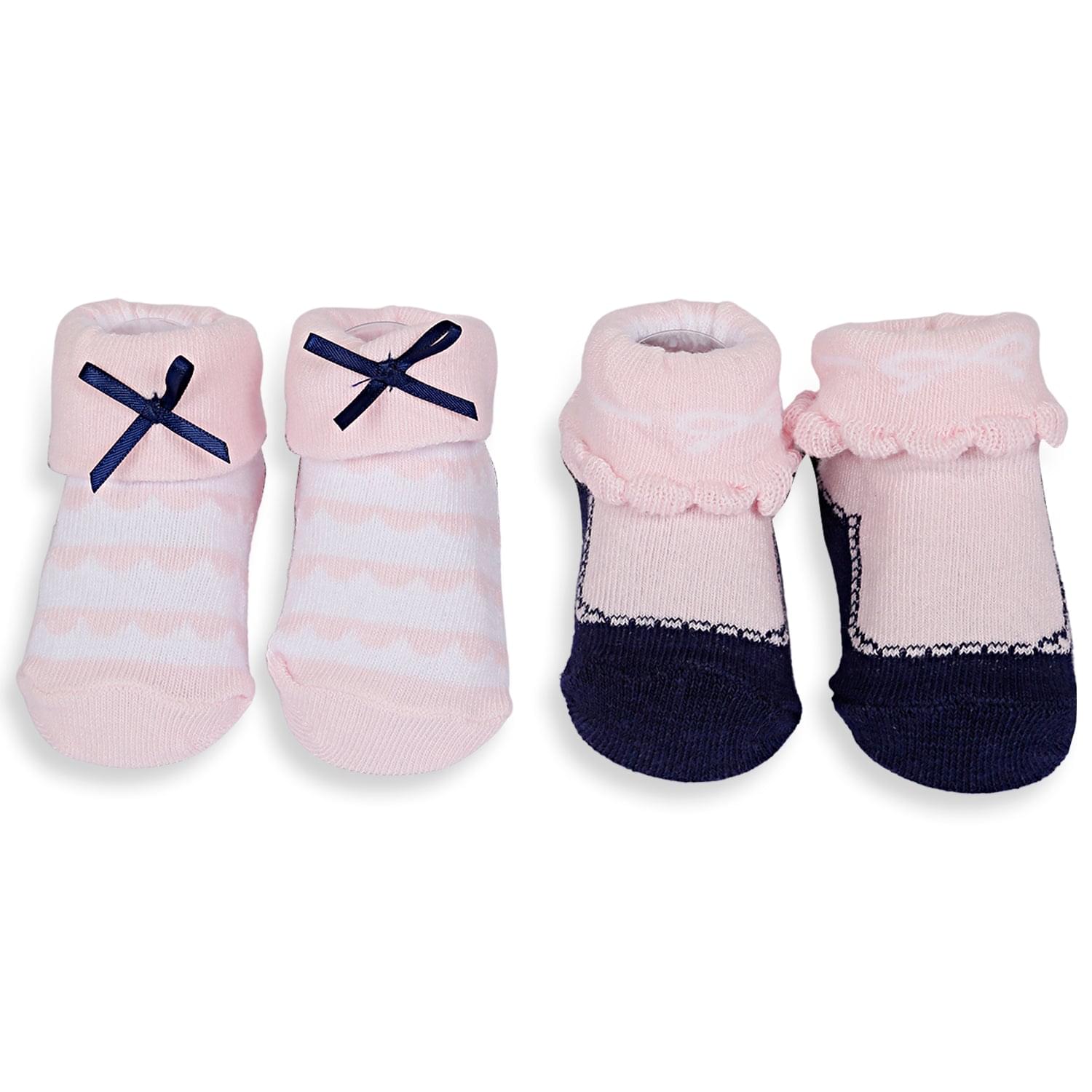 3 Headbands And 2 Pair Socks Gift Set Polka Dots Bows Pink - Baby Moo