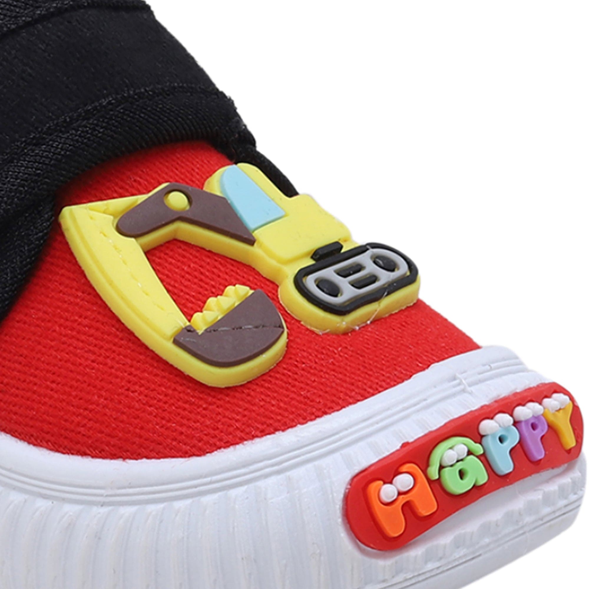 Baby Moo Truck Applique Velcro Strap Anti-Skid Chu Chu Sound Sneakers - Red