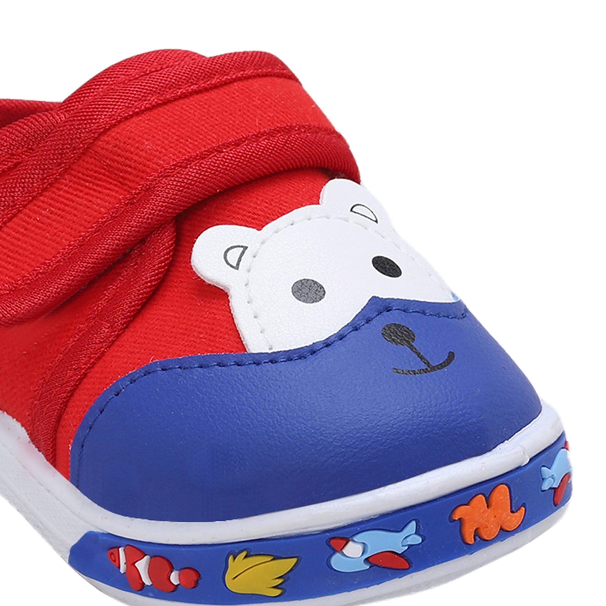 Baby Moo Blissful Bear Velcro Strap Anti-Skid Chu Chu Sound Sneakers - Red