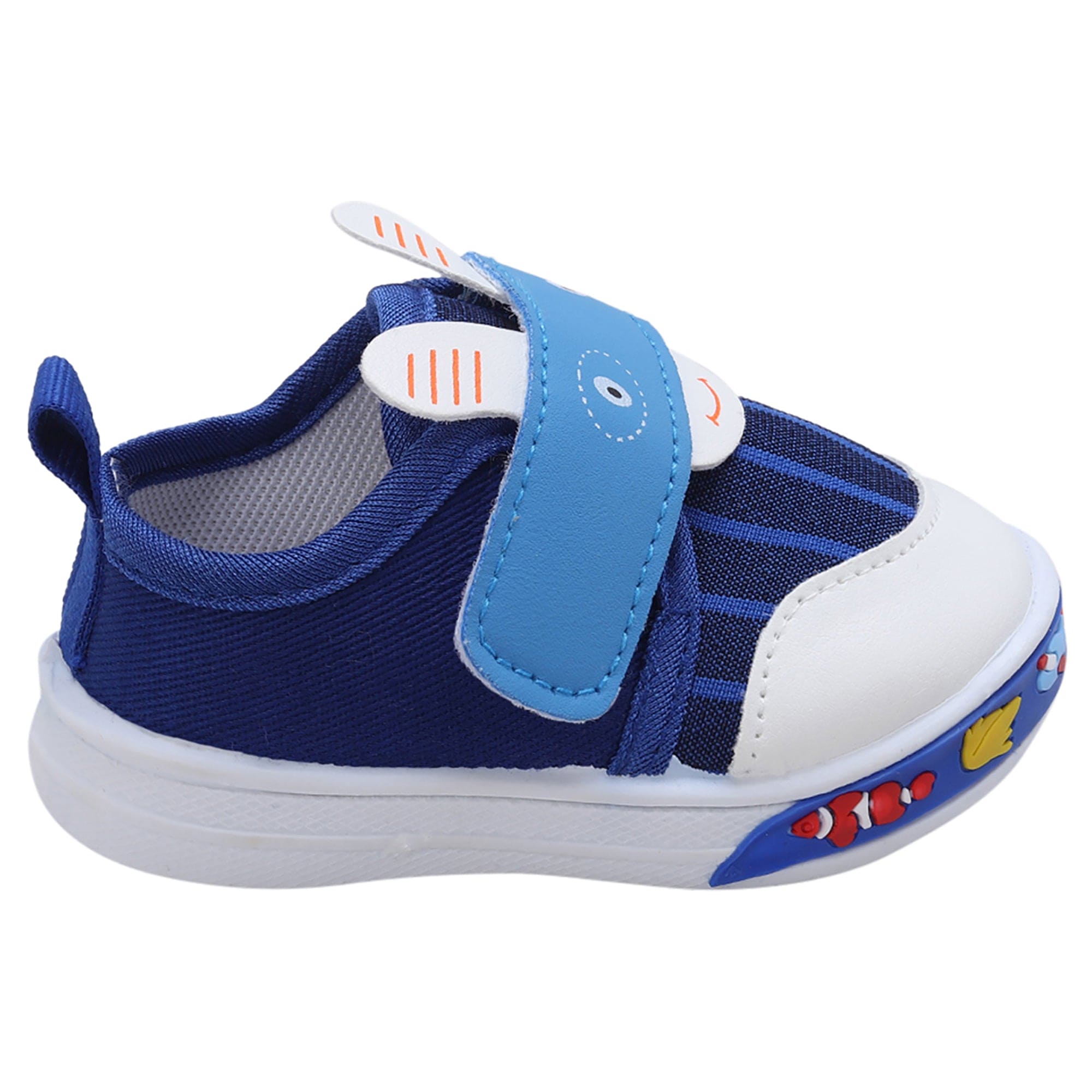 Baby Moo Ninja Rabbit Velcro Strap Anti-Skid Chu Chu Sound Sneakers - Blue