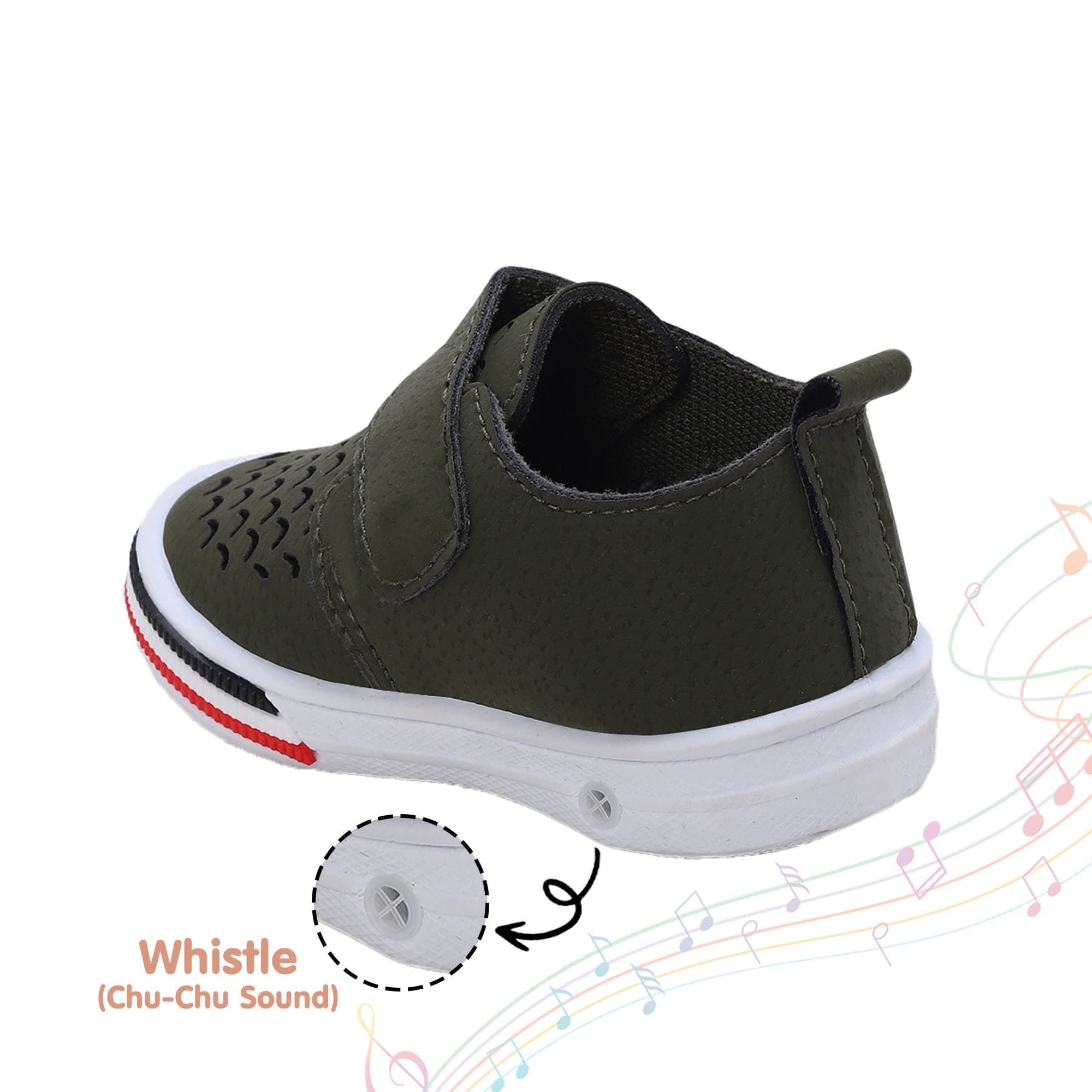 Baby Moo Breathable Velcro Strap Anti-Skid Chu Chu Sound Sneakers - Green