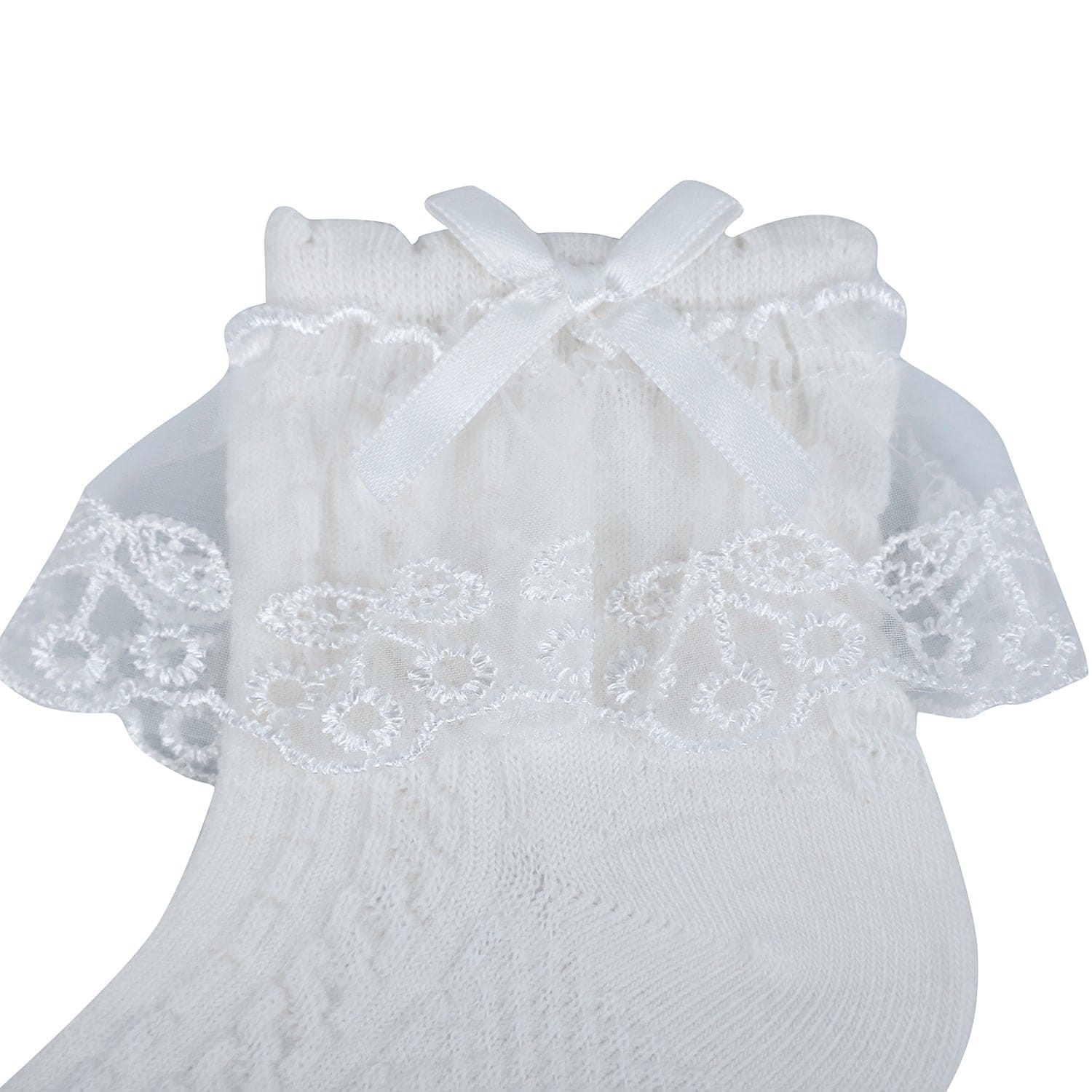 Baby Moo Lace Frill Soft Socks Pack of 3 - White, Pink