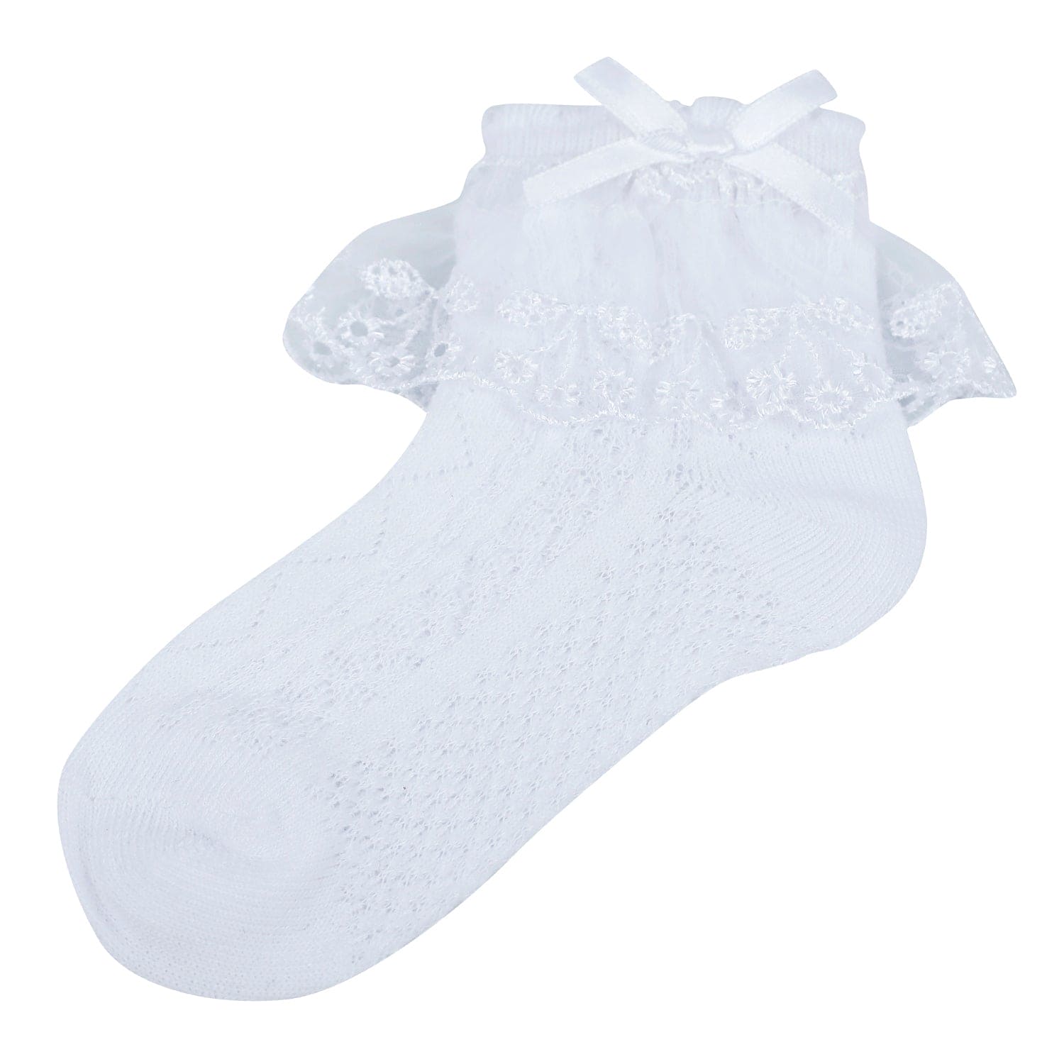 Baby Moo Lace Frills Soft Socks Pack of 3 - White