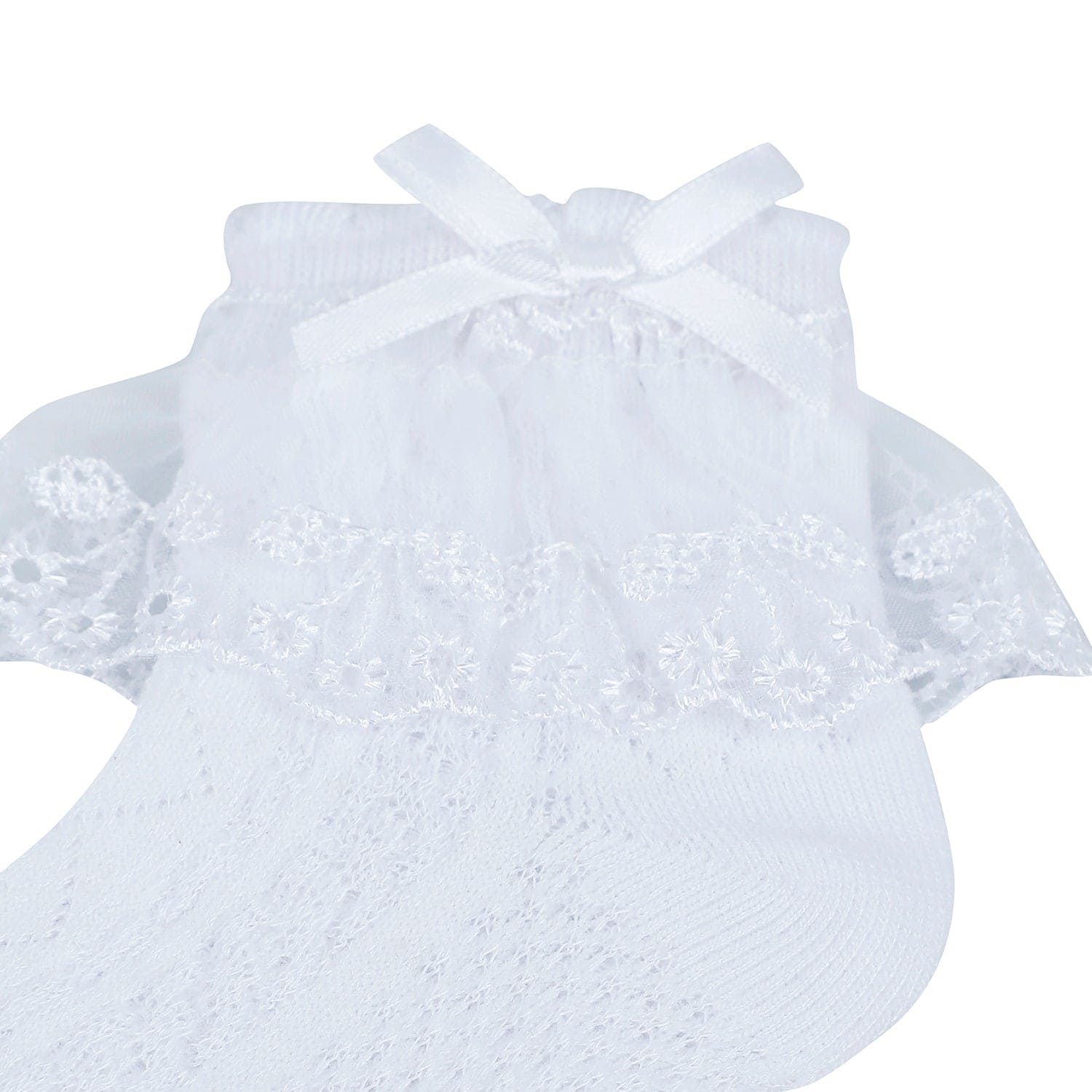 Baby Moo Lace Frills Soft Socks Pack of 3 - White