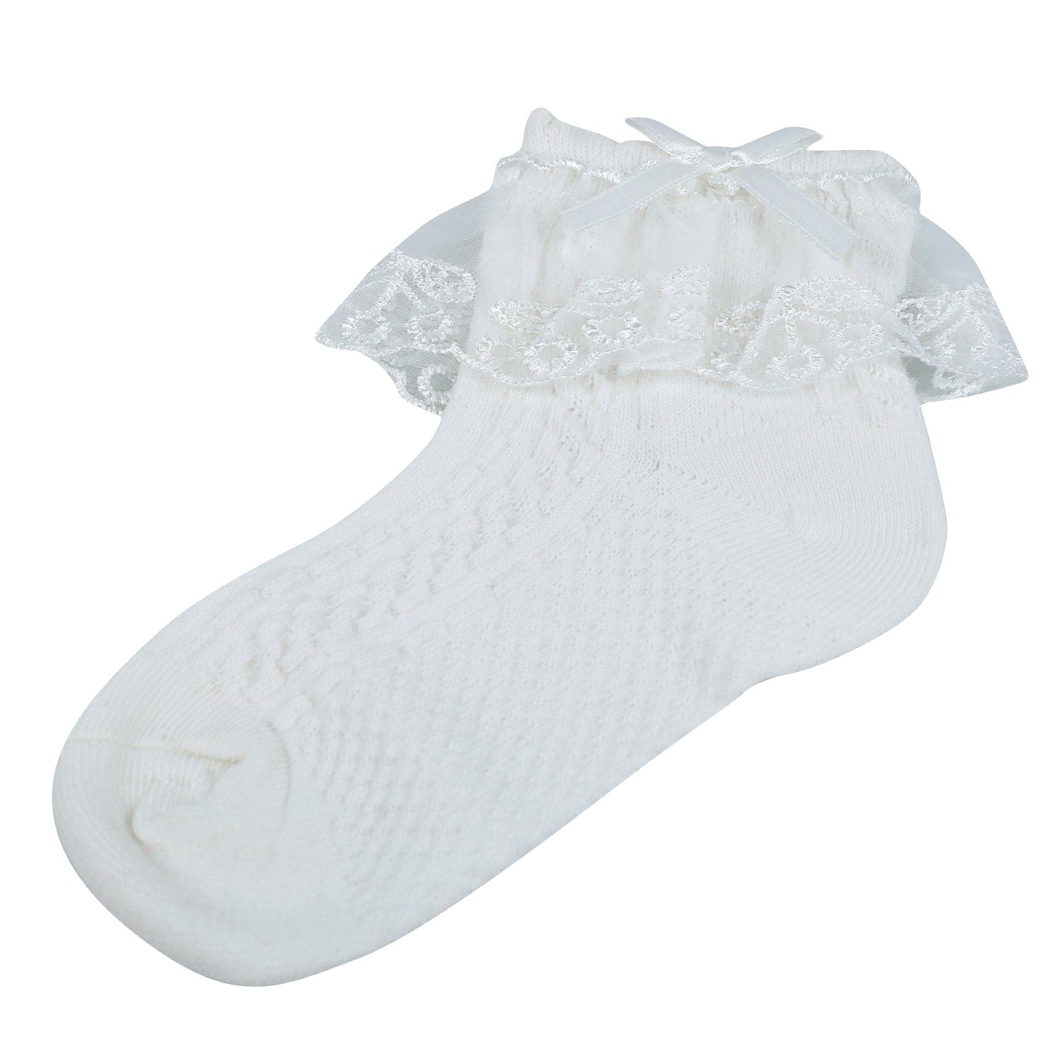 Baby Moo Lace Frill Soft Socks Pack of 3 - Cream