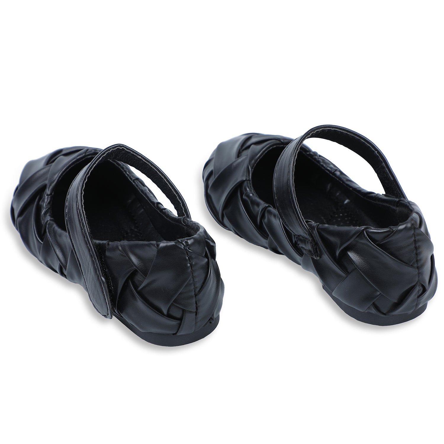 Baby Moo x Bash Kids Braided Classic Mary Jane Ballerinas - Black