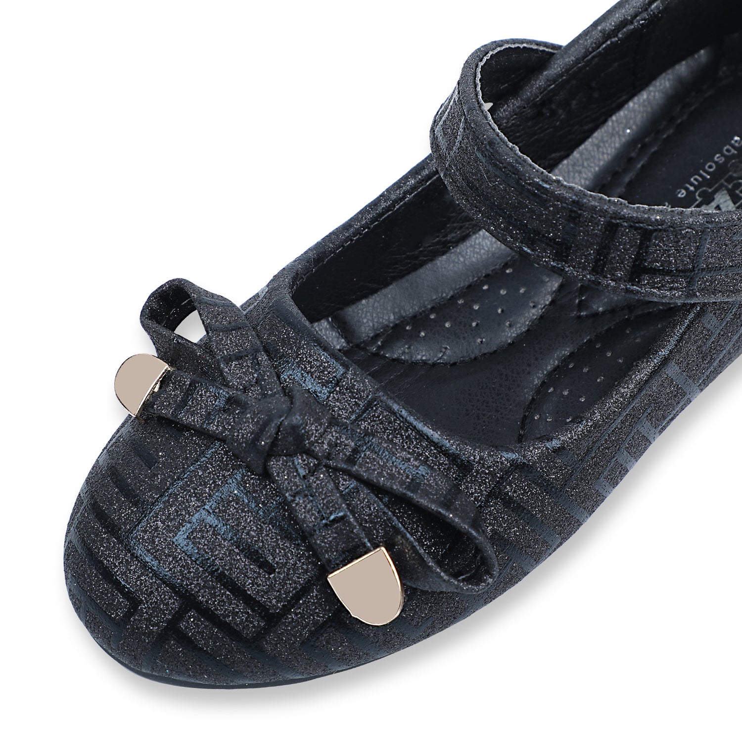 Baby Moo x Bash Kids Embellished Shimmer With Bow Mary Jane Ballerinas - Black