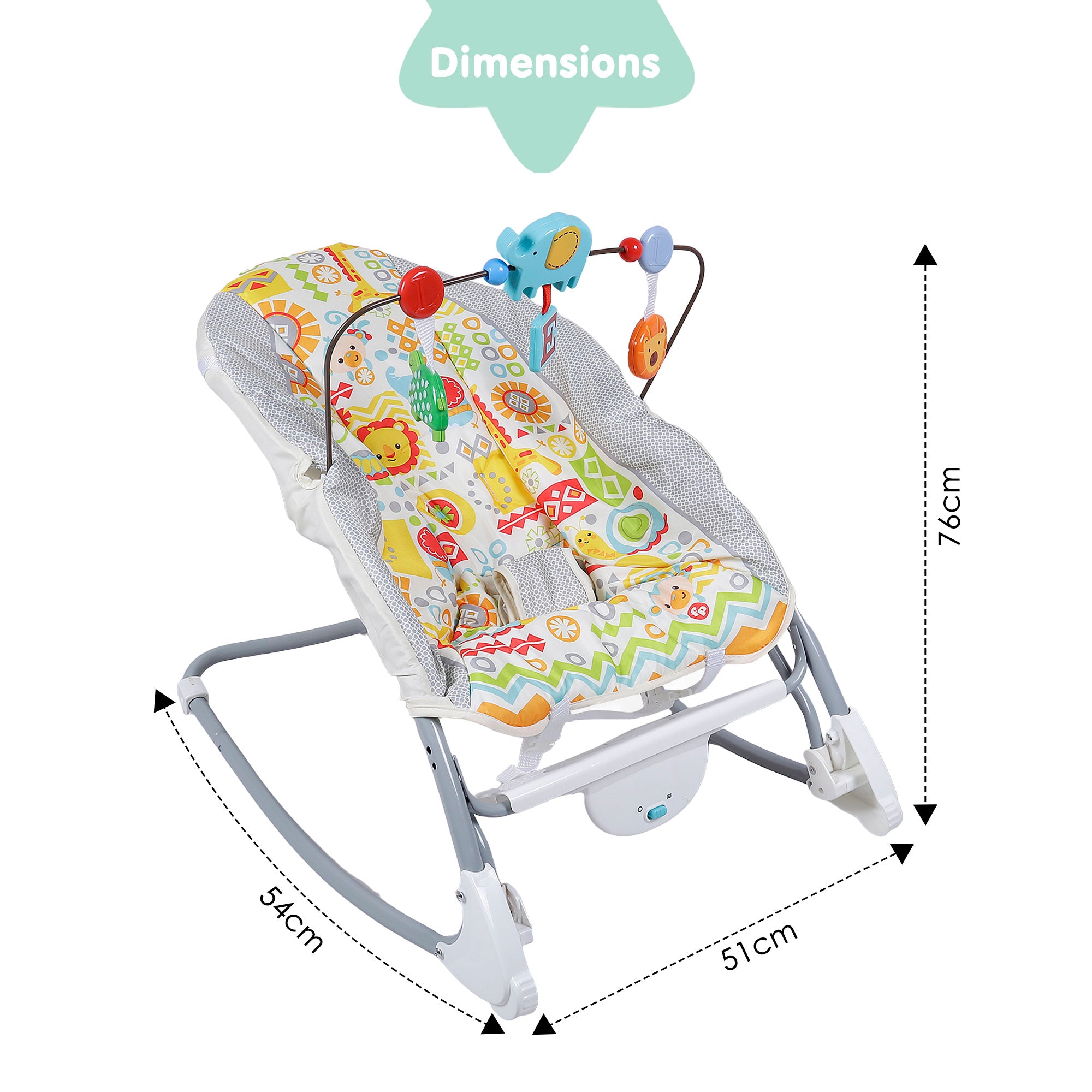 Jungle Friends Soothing Vibrations Bouncer Rocker  - White